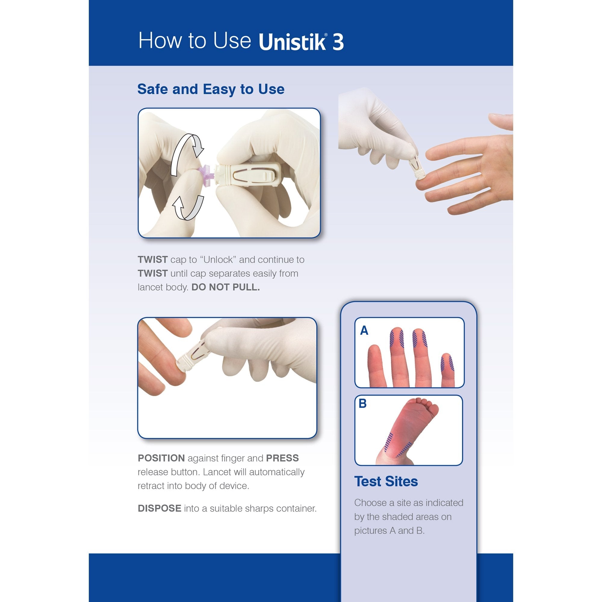 Unistik® 3 Comfort Safety Lancet AT 1044