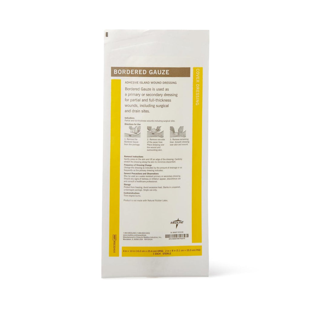 Medline White Island Dressing, 4 x 10 Inch MSC32410