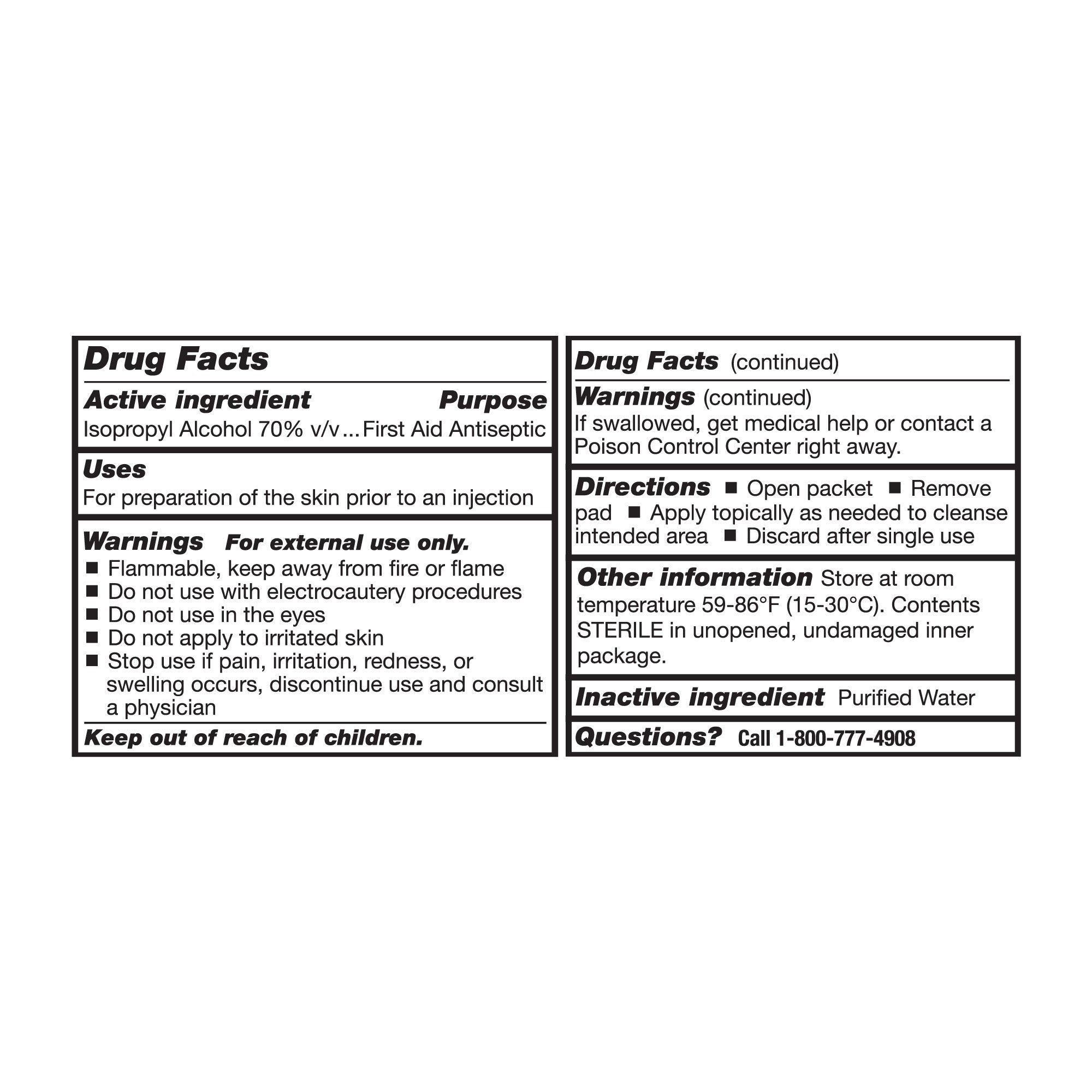 McKesson Alcohol Prep Pad, Isopropyl Alcohol, 70%, Medium 58-204