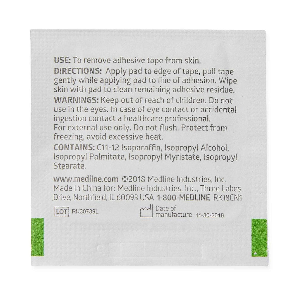 Medline® Adhesive Remover, 1¼ x 1½ Inch Wipe MDS090855