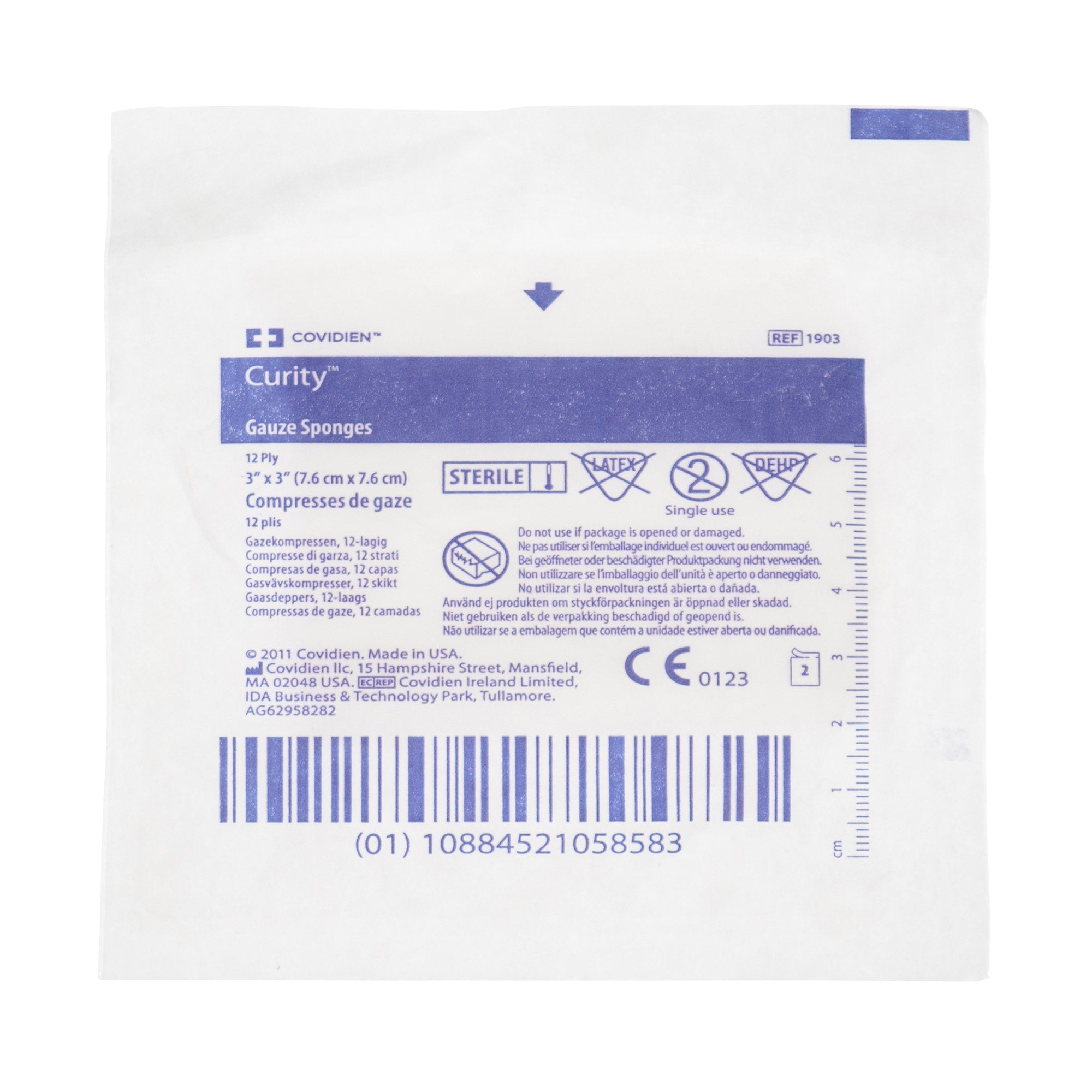 Curity™ Sterile USP Type VII Gauze Sponge, 3 x 3 Inch, 12-Ply 1903-