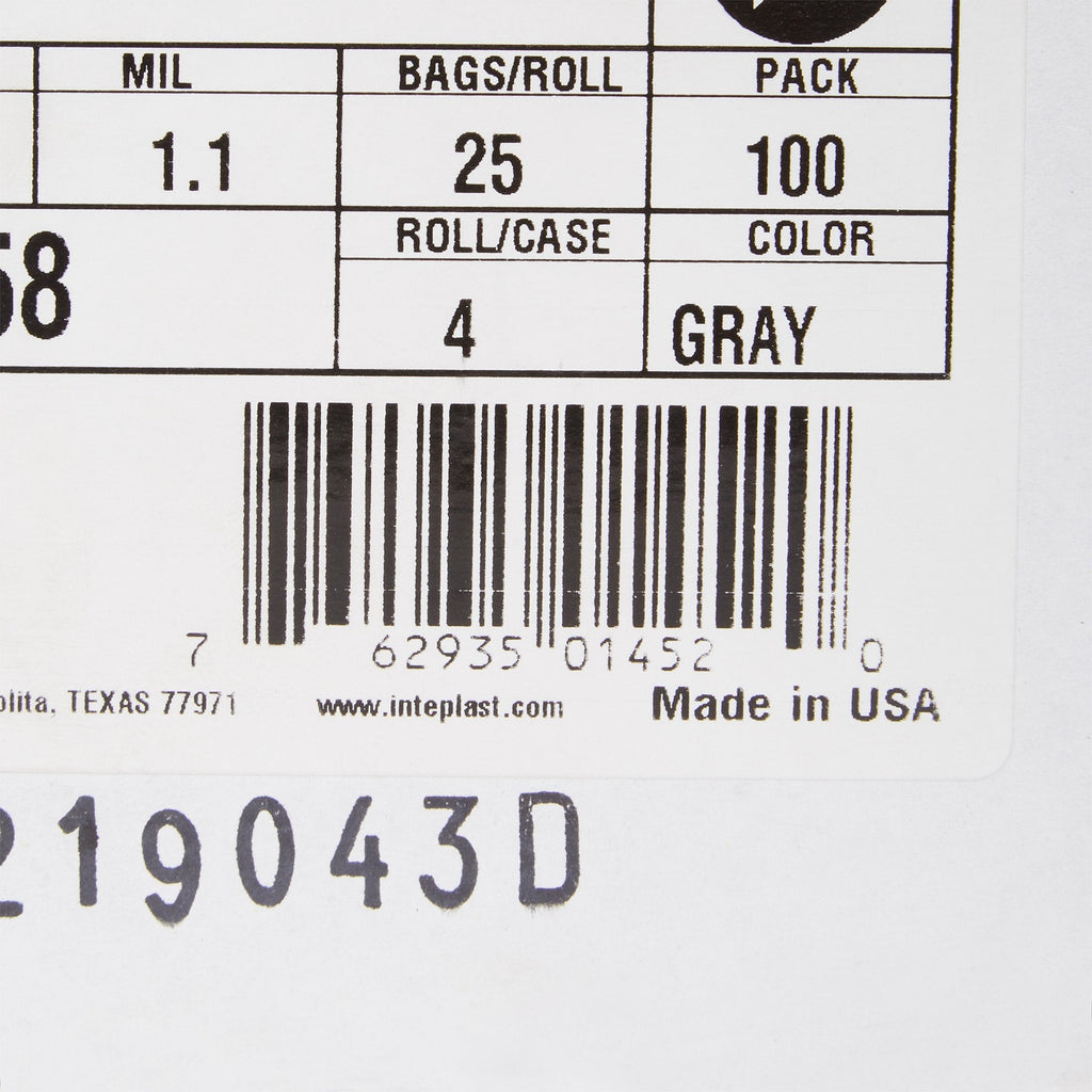 McKesson Extra Heavy Duty Plus Trash Bag, Gray, 45 gal. BR3858XHVG