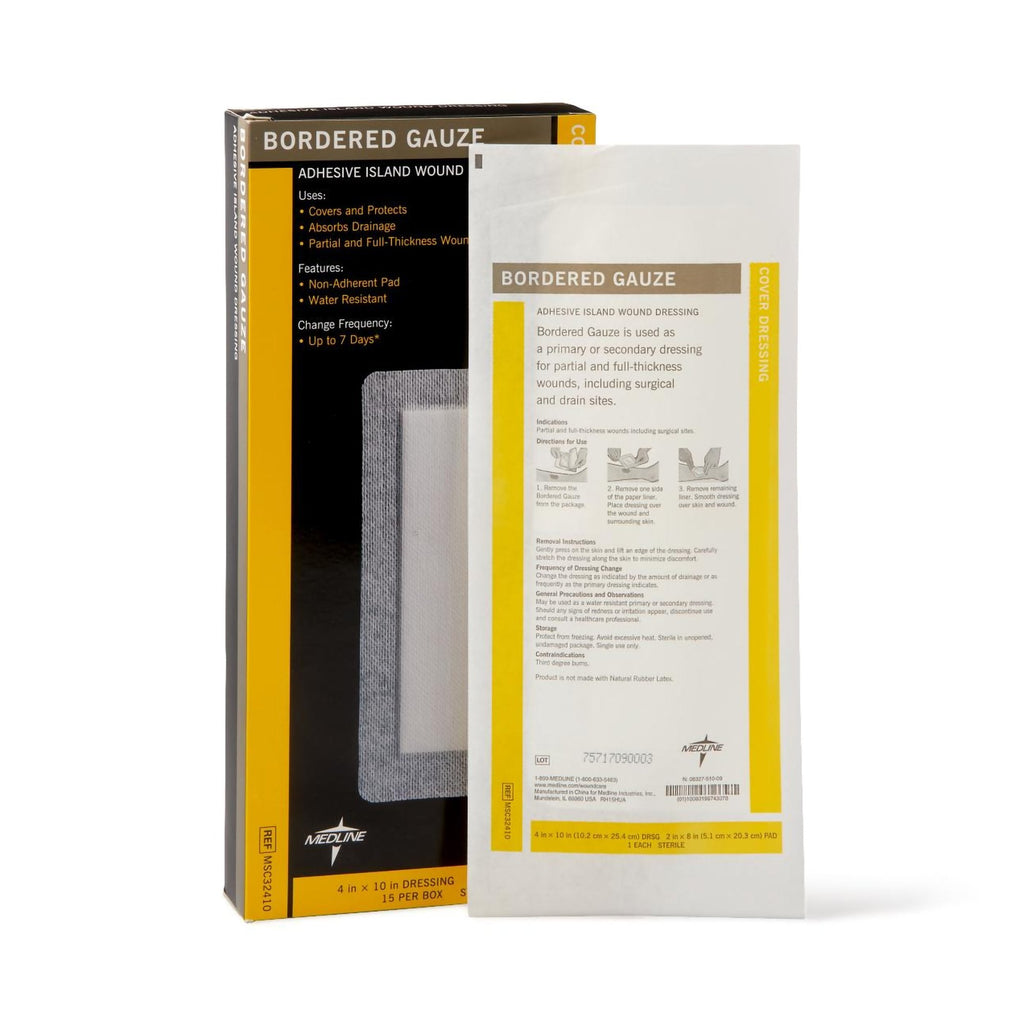 Medline White Island Dressing, 4 x 10 Inch MSC32410