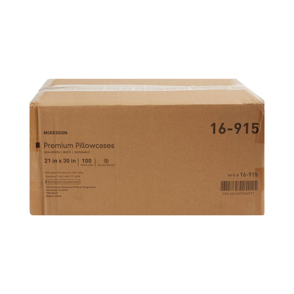 McKesson White Nonwoven Pillowcase, 21 x 30 Inch 16-915