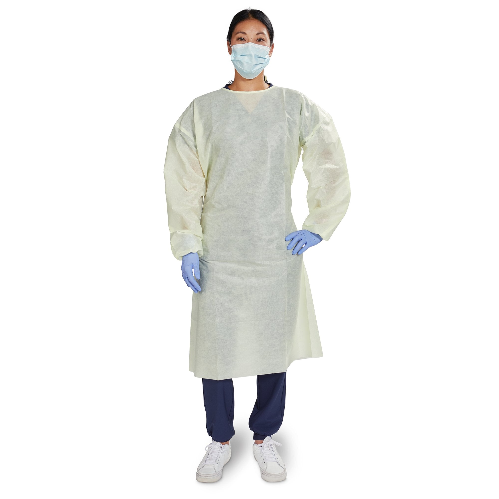McKesson AAMI Level 2 Isolation Gown, Tie Neck Style, Extra Large, Yellow 16-L2NWT6Y-XL