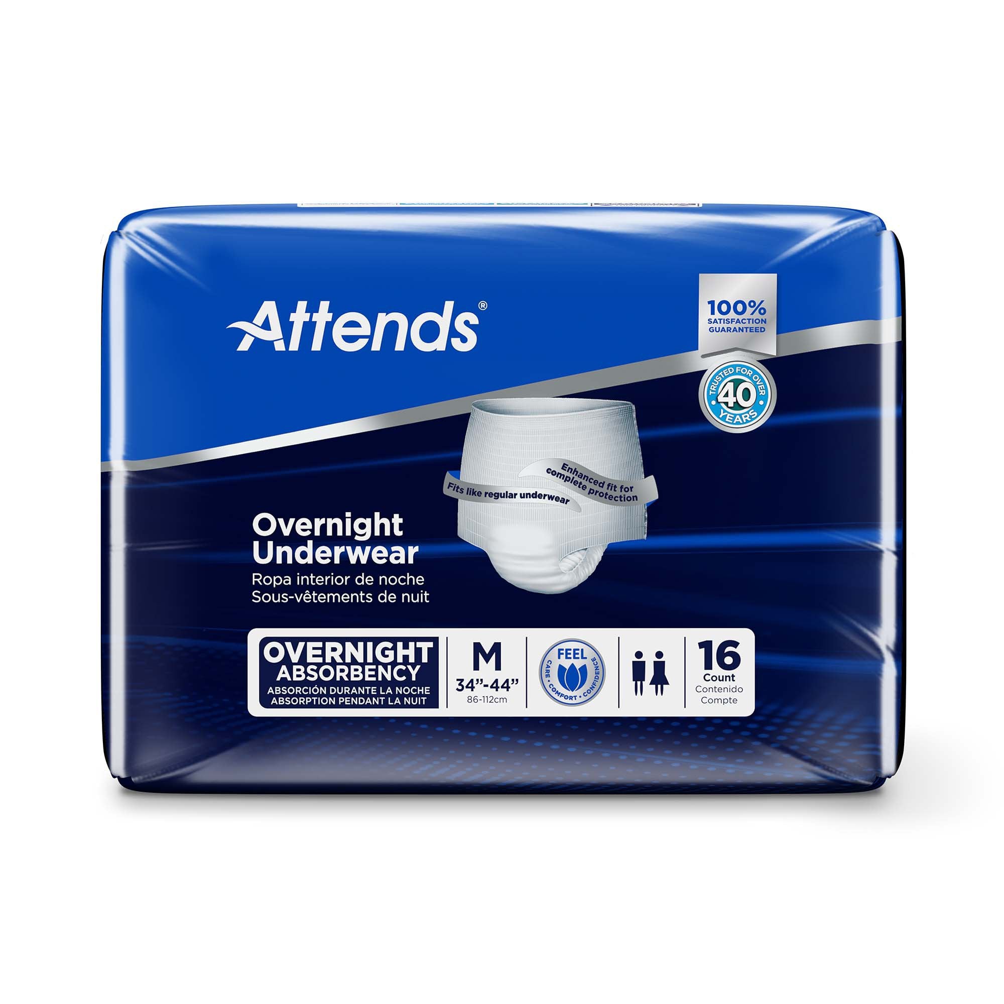 Attends® Overnight Underwear with Extended Wear Protection, Medium APPNT20