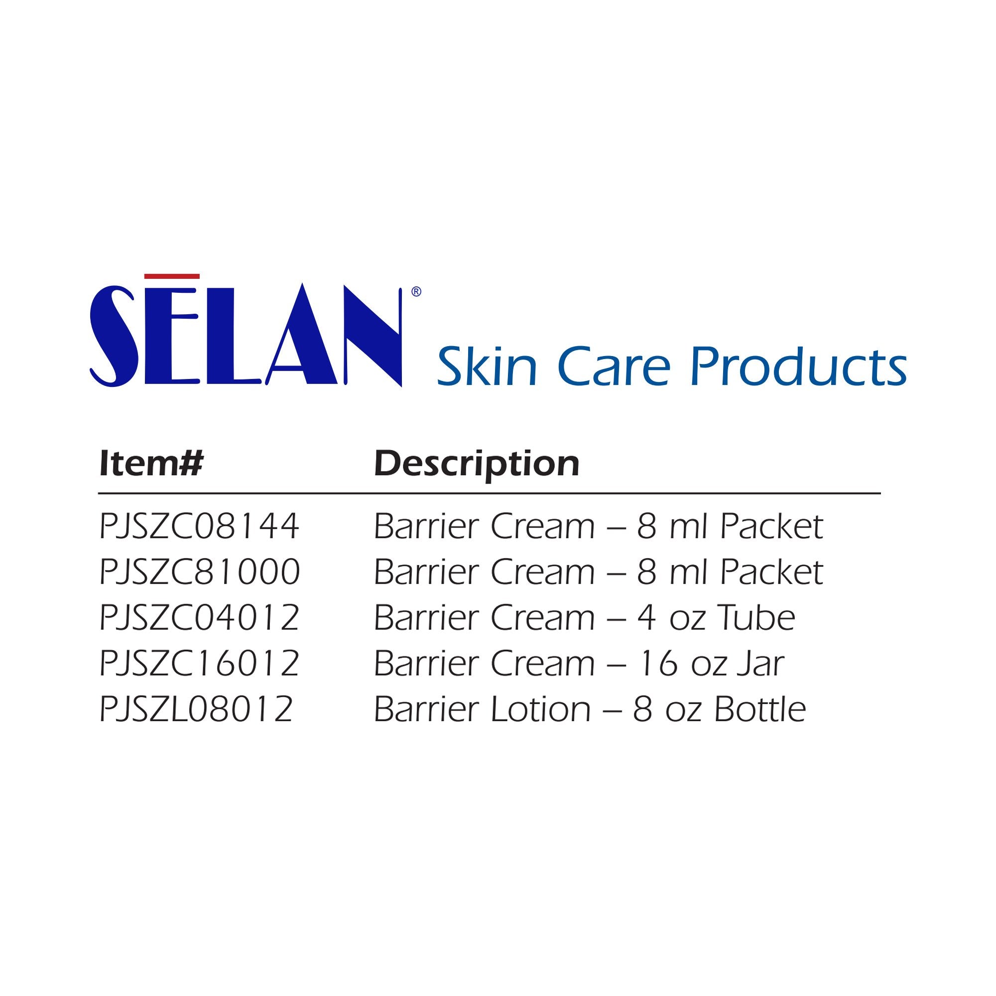 Substitute for Selan+® Zing Oxide Barrier Cream and Lotion, 4 oz. Tube PJSZC04012