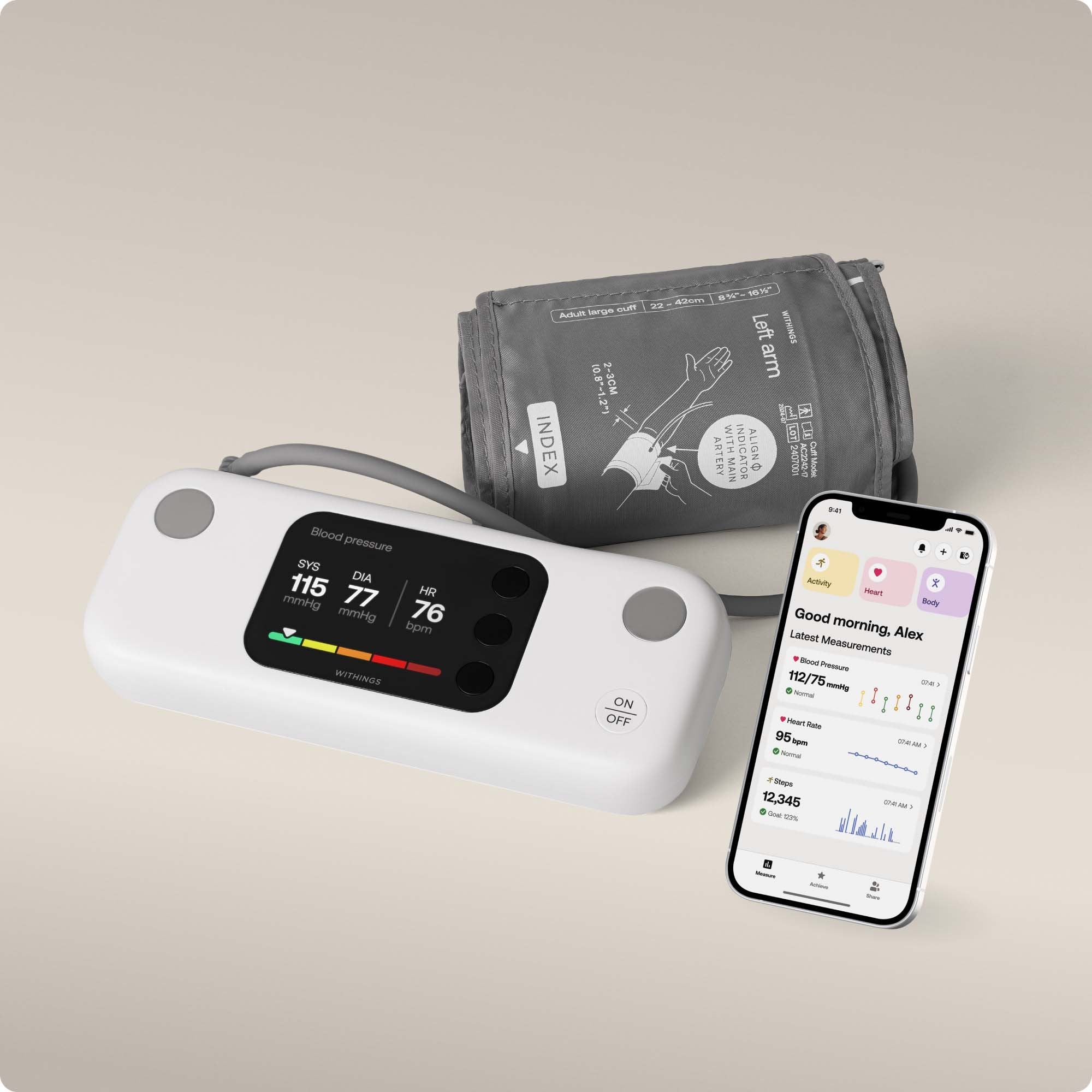 Digital Blood Pressure Monitor Smarthealth Adult Cuff 20 to 40 cm Desk Model WPM07-08-ALL-INT