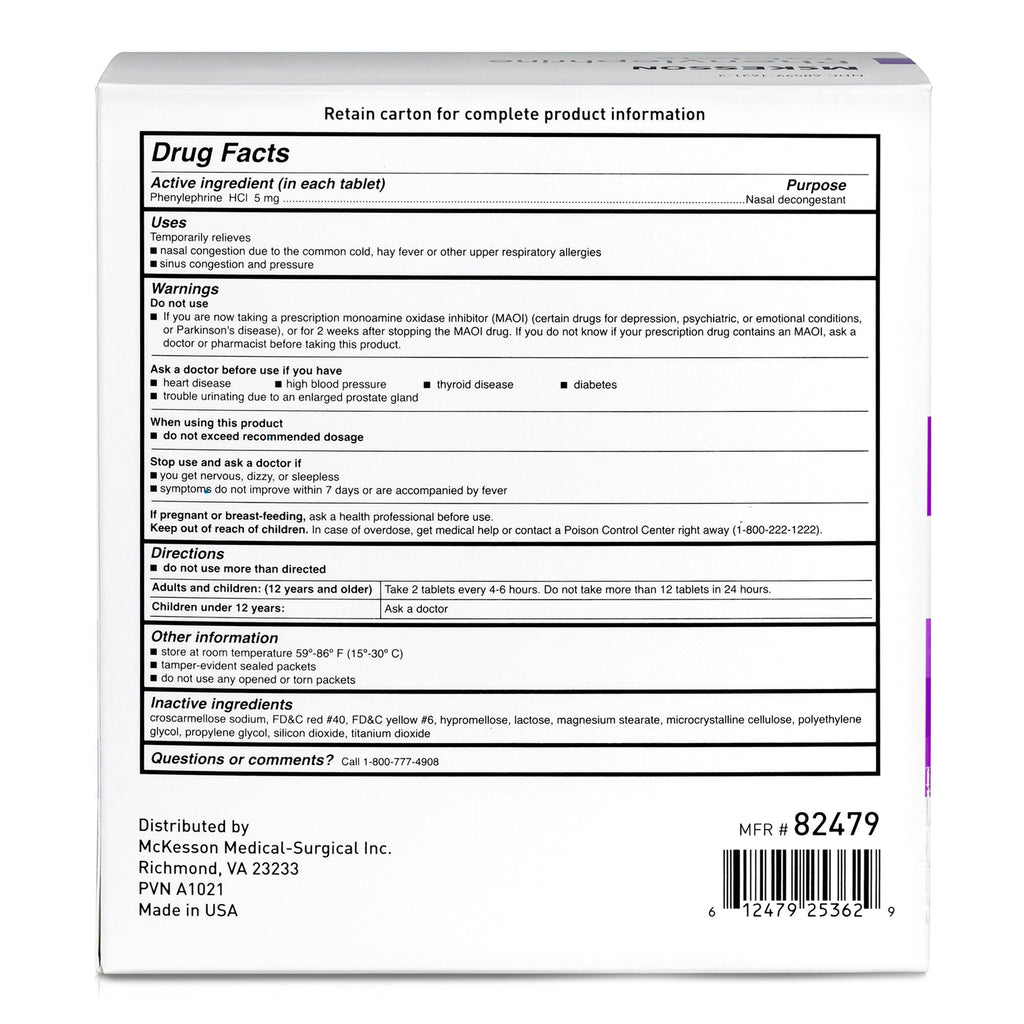 McKesson Phenylephrine Sinus Relief 82479