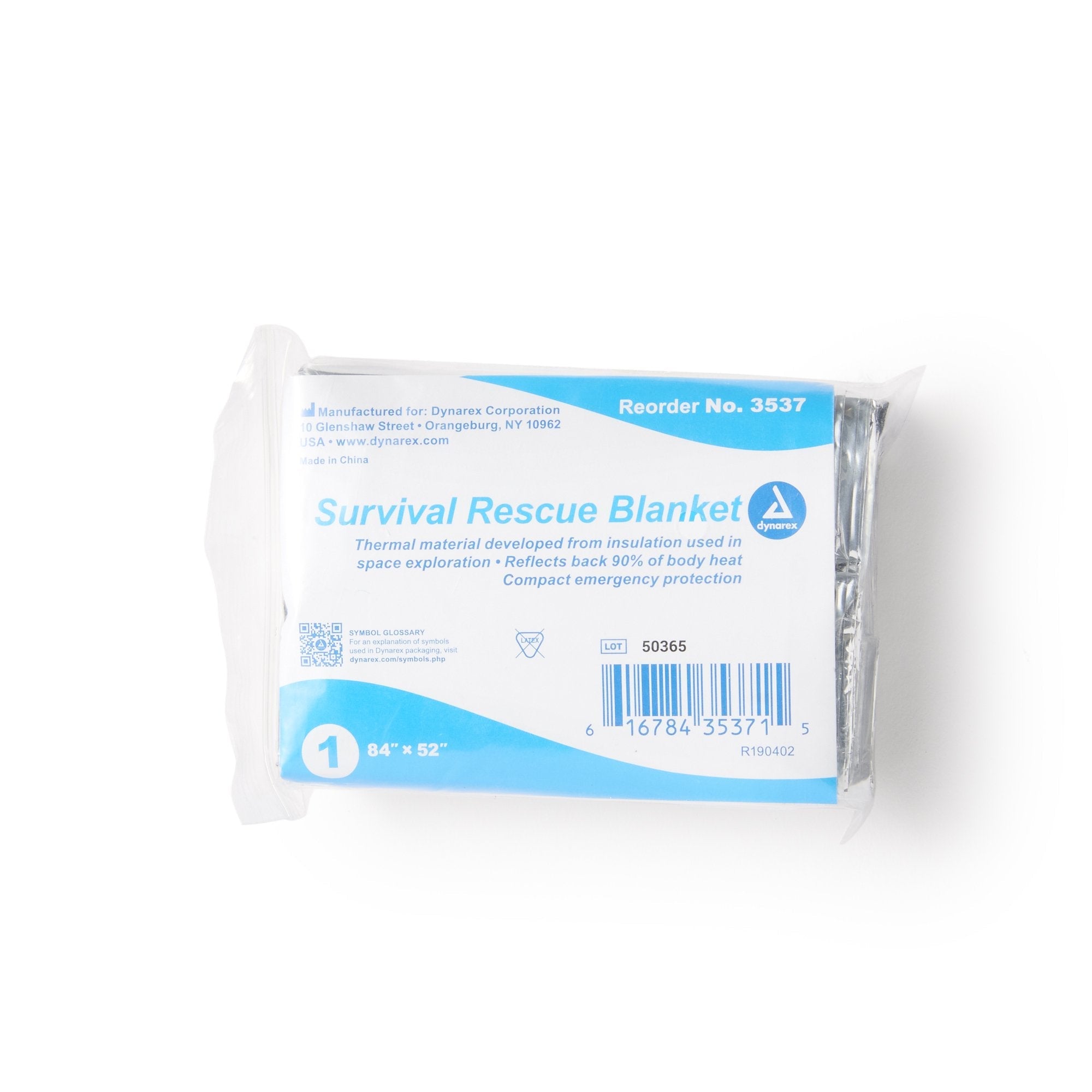 dynarex® Mylar Rescue Blanket, 52 x 84 Inch 3537