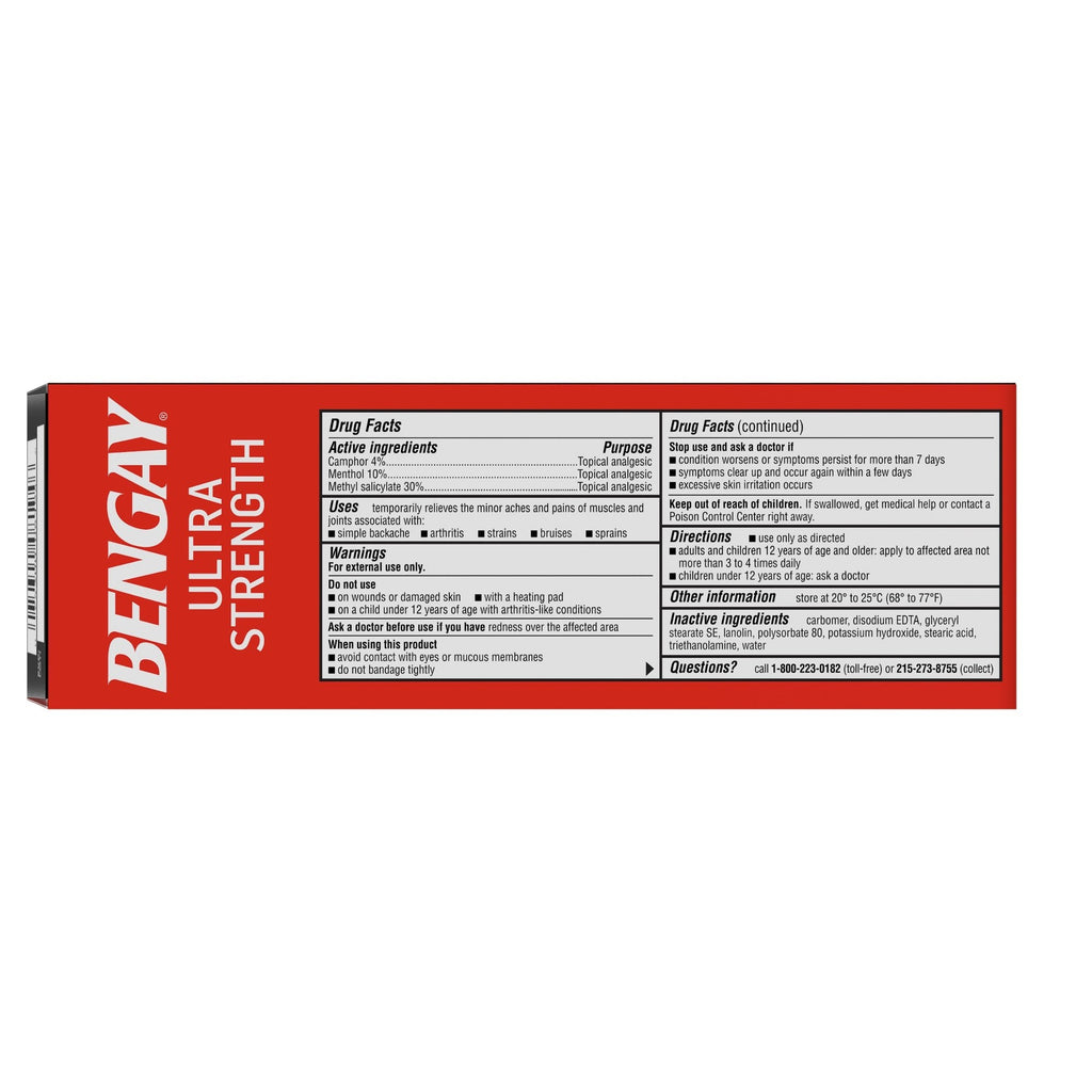 Bengay® Ultra Strength Topical Analgesic Cream, 4-ounce tube 510819400