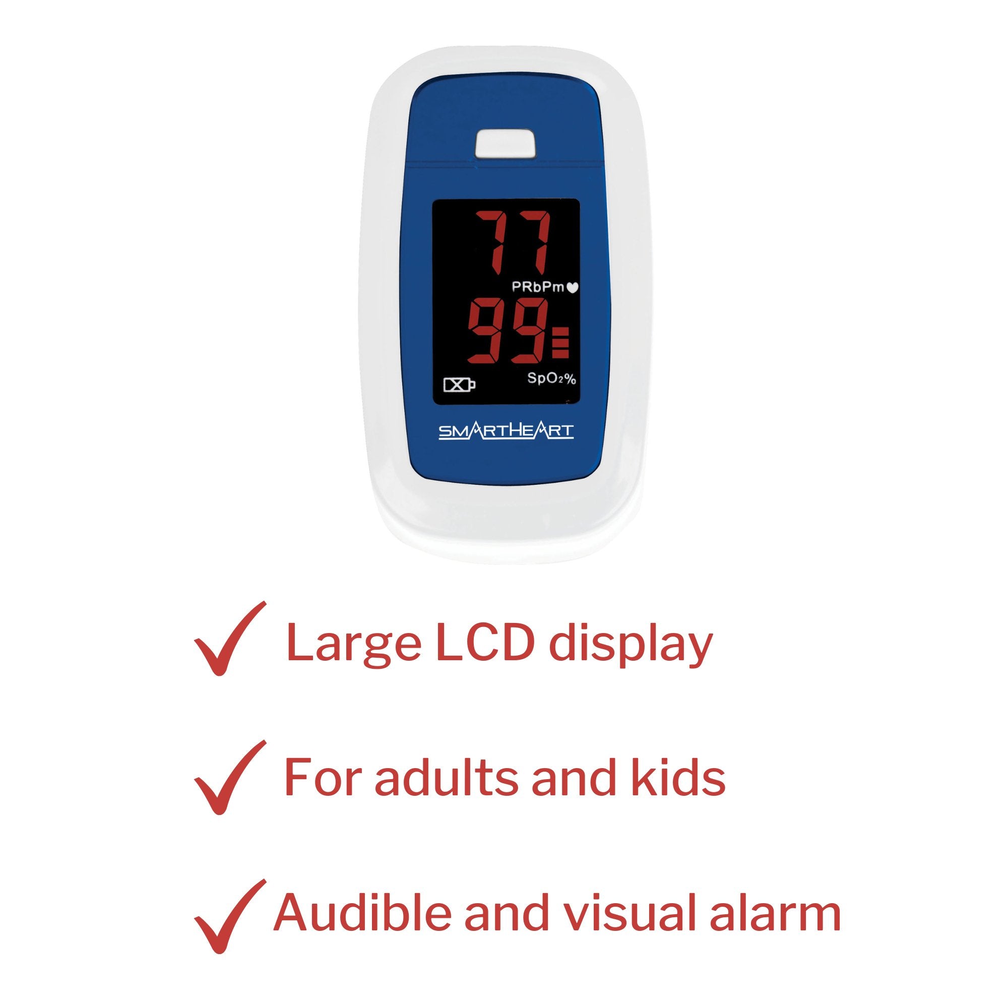 SmartHeart Fingertip Pulse Oximeter for Blood Oxygen Saturation, Economy 11-50K
