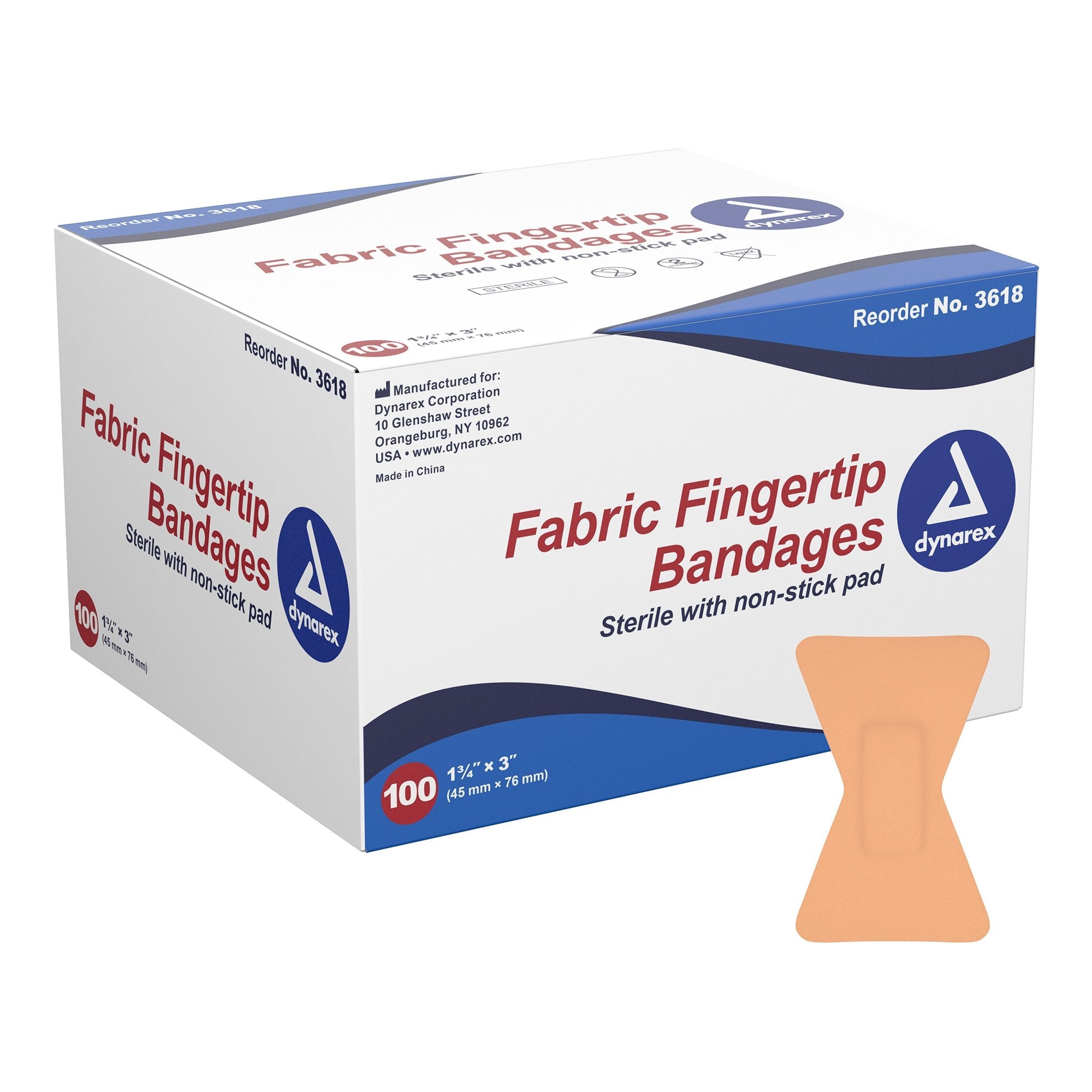 dynarex® Tan Adhesive Fabric Bandage, 1¾ x 3 Inch 3618