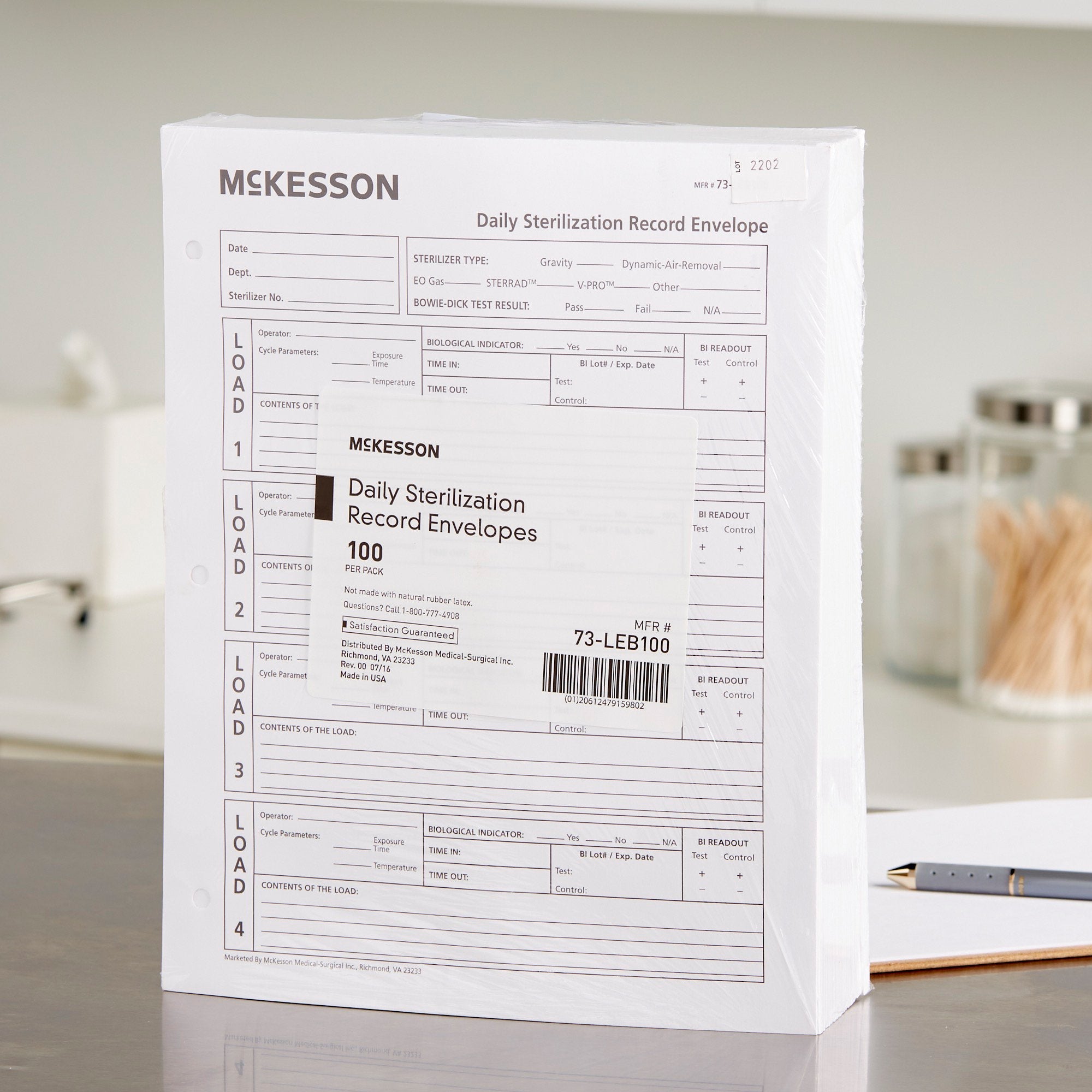 McKesson Sterilization Record Envelope 73-LEB100