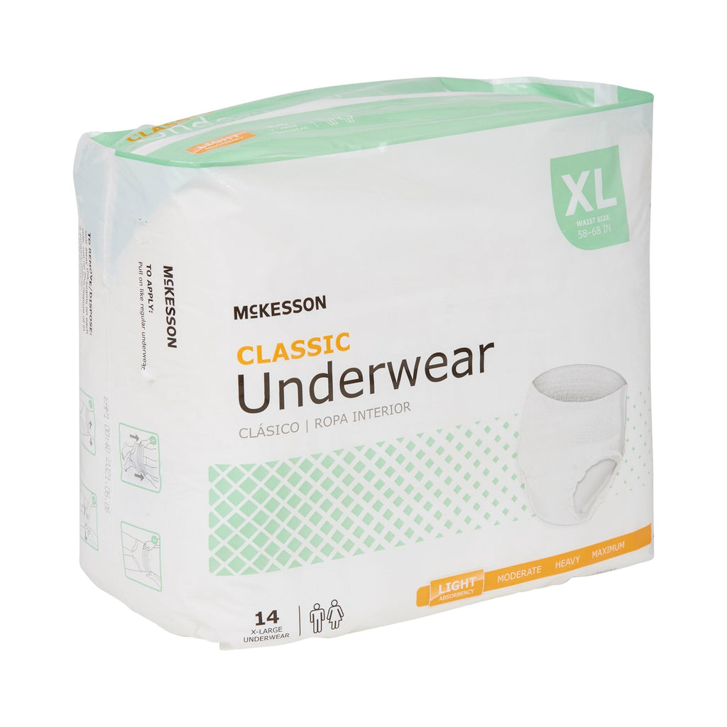McKesson Classic Light Absorbency Incontinence Underwear, Extra Large UWEXL