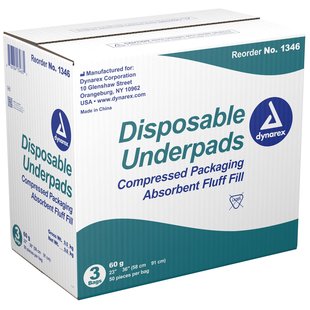 Dynarex® Absorbent Fluff Fill Underpad, 23 x 36 Inch 1346