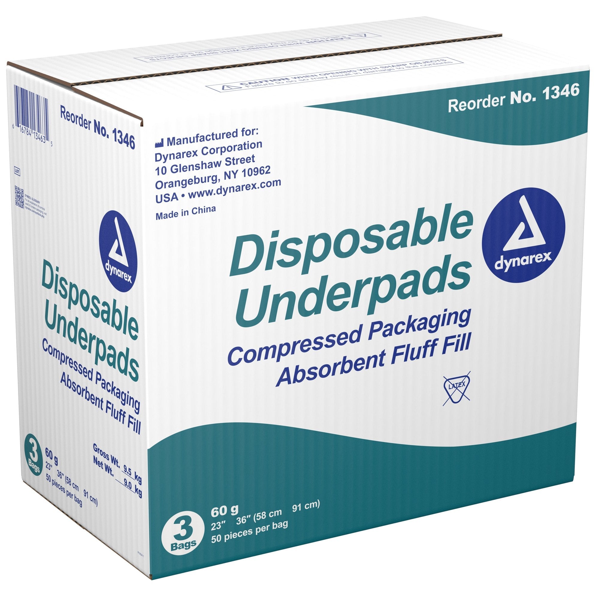 Dynarex® Absorbent Fluff Fill Underpad, 23 x 36 Inch 1346