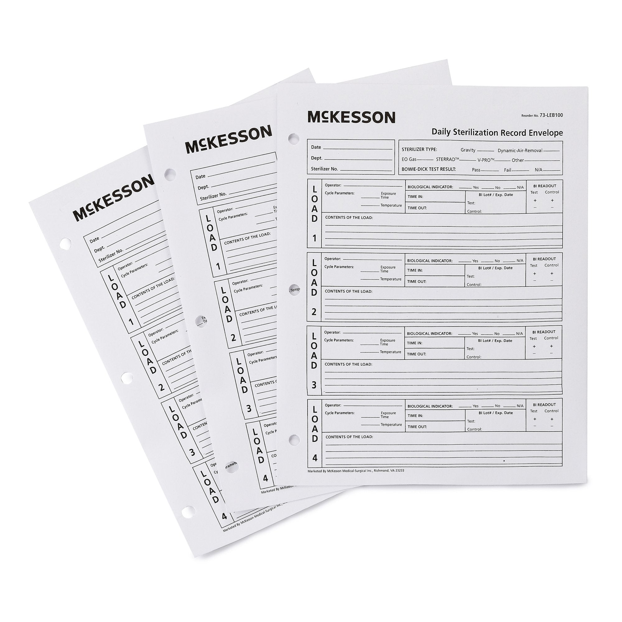 McKesson Sterilization Record Envelope 73-LEB100