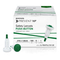 Safety Lancet McKesson Prevent® HP 21 Gauge Retractable Push Button Activation Finger - 16-PBHPSL21G1.8X
