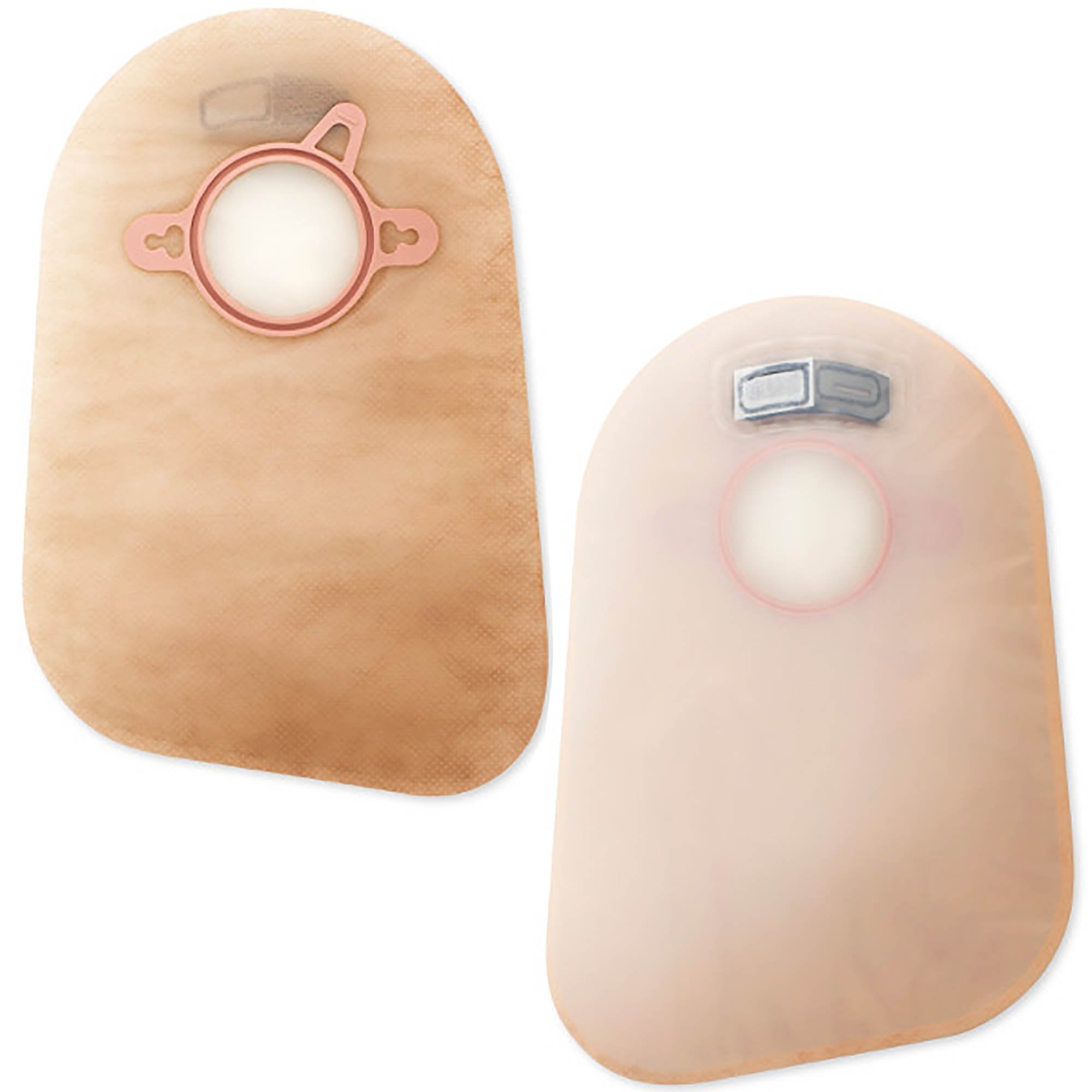 New Image™ 2-Piece Beige Ostomy Pouch, Pre-cut to Fit 57 mm Stoma, Red Match 18373