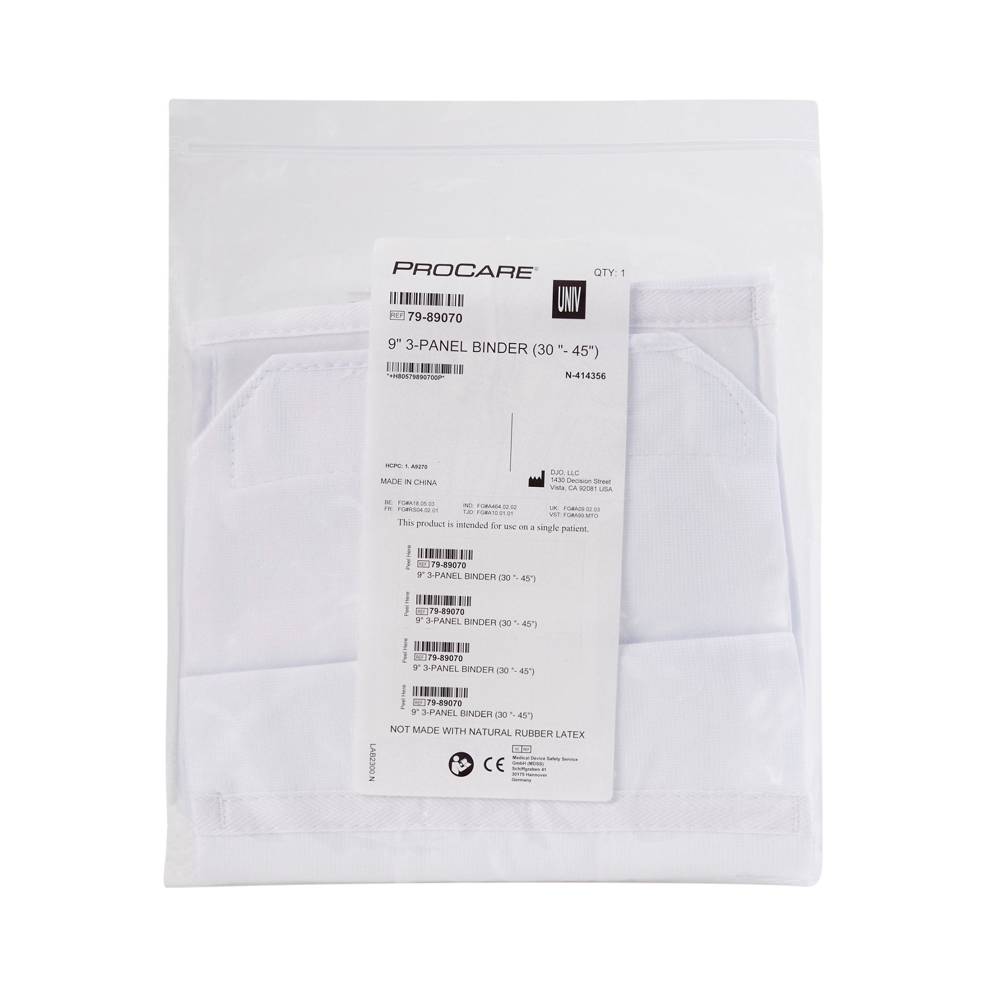 Procare® 3-Panel Abdominal Support, One Size Fits Most, 9-Inch Height 79-89070