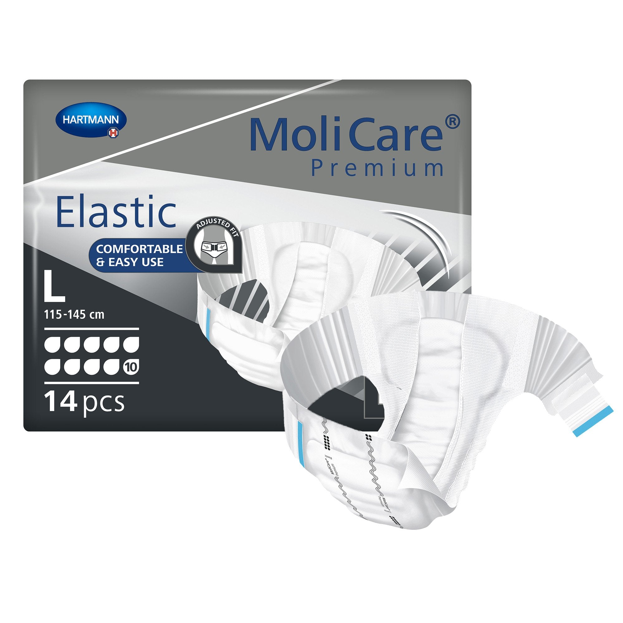 MoliCare® Premium Elastic 10 Drop Absorbency Incontinence Briefs, Large 165673