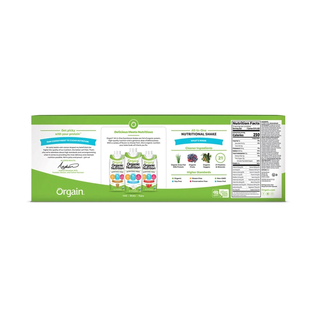 Orgain® Organic Nutrition™ Chocolate Nutritional Shake, 11-ounce carton 860547000013