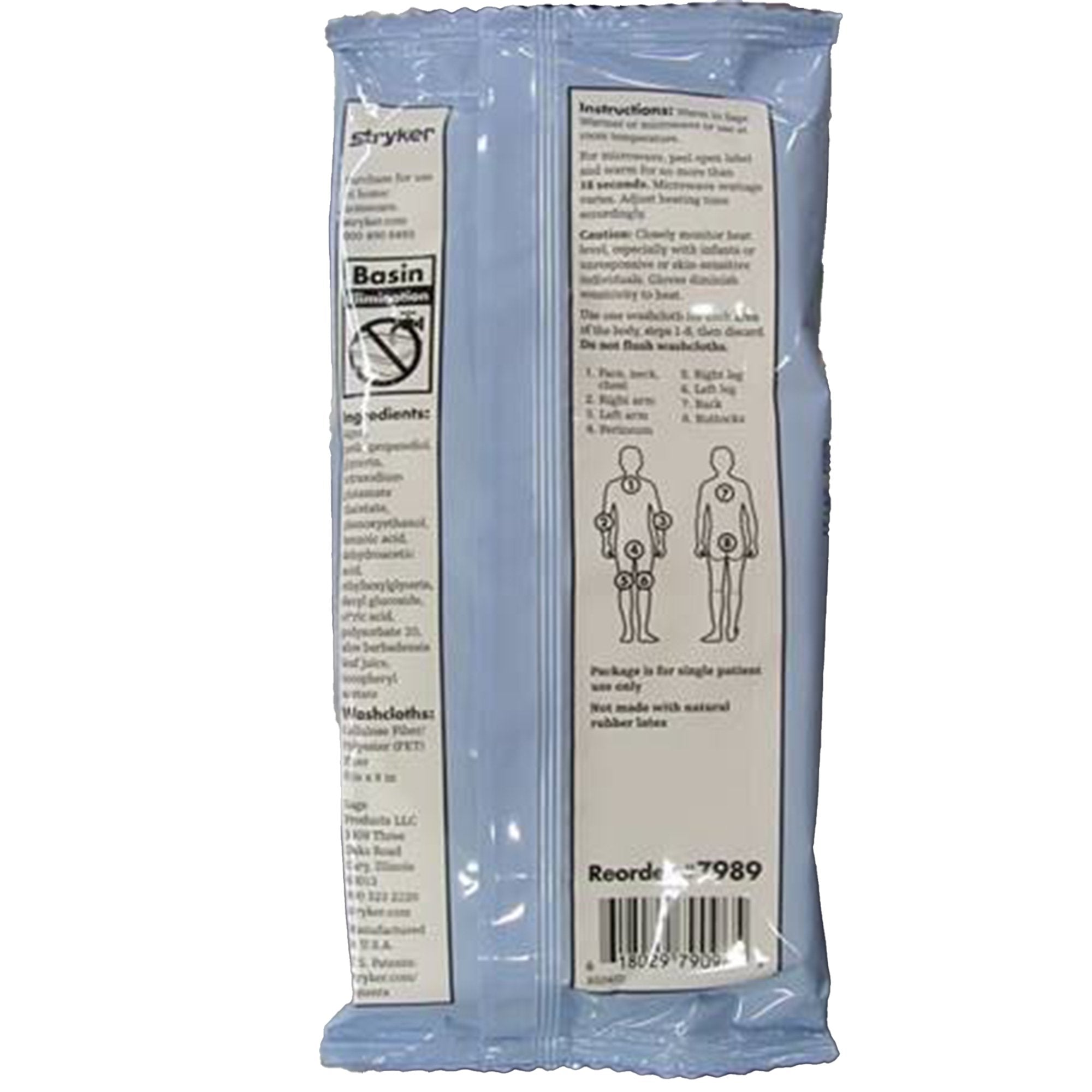 Sage® Products Bath Wipe, 8 per Pack 7989