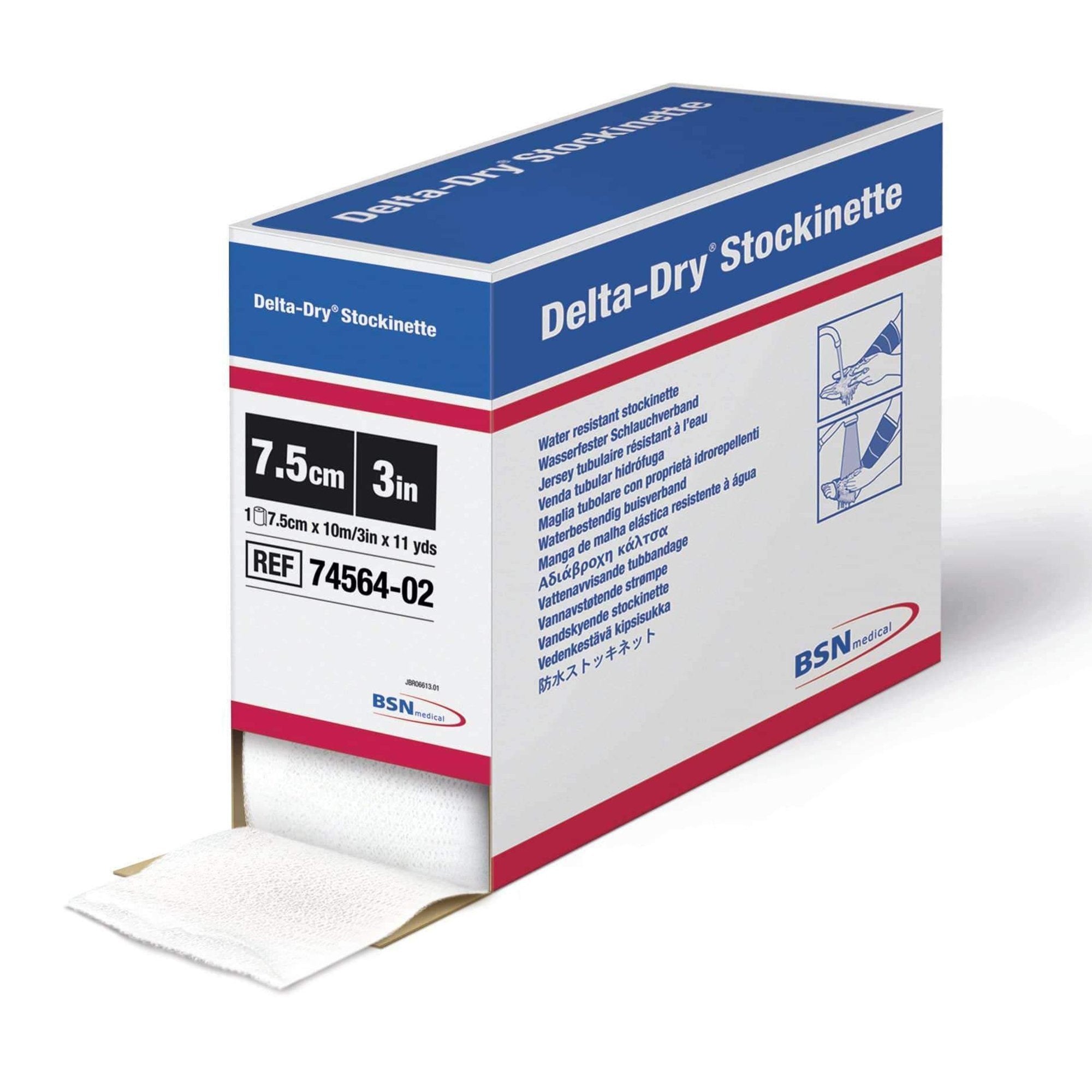 Stockinette Water Resistant Delta-Dry® 3 Inch X 11 Yard Polypropylene / Nylon / Polyester Mesh NonSterile 7456402