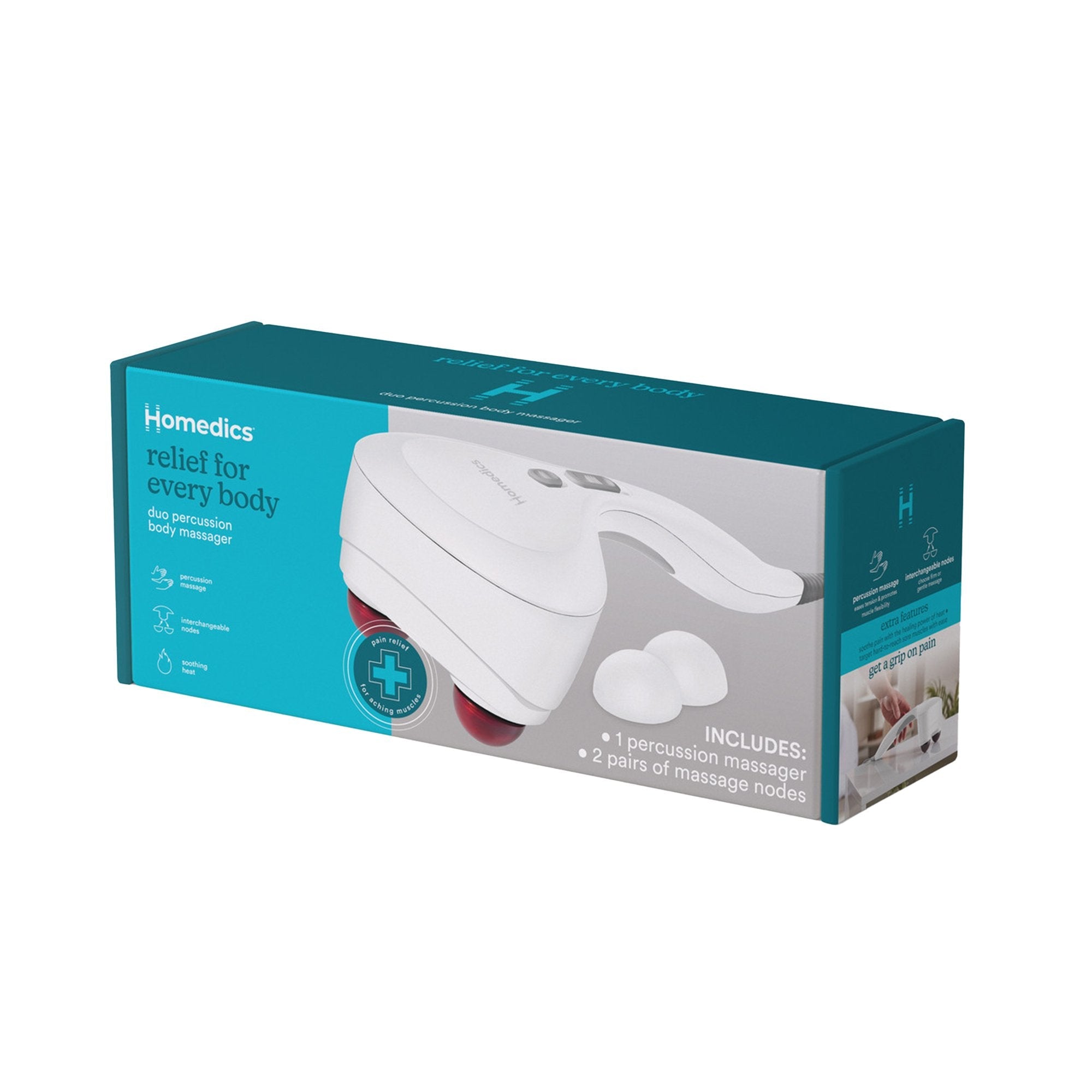 Hand-Held Massager with Heat HoMedics® Duo Percussion HHP-285HJ-WT