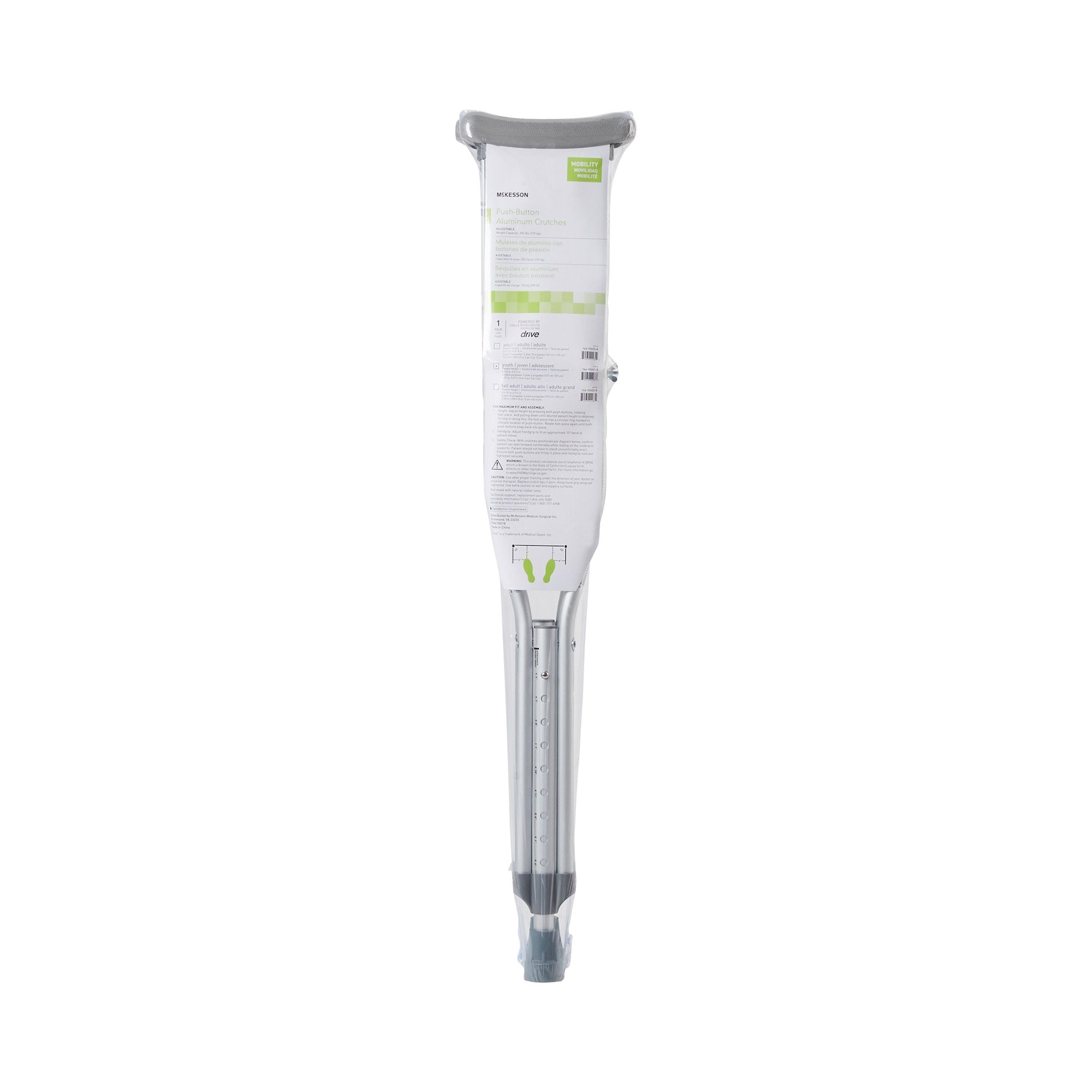 McKesson Underarm Crutches for Children 4'6" – 5'2" 146-10401-8