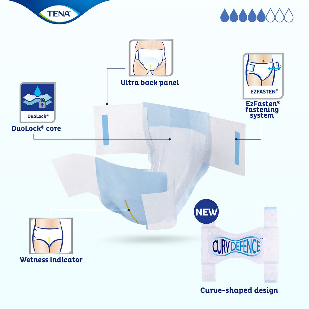 Incontinence Brief TENA Dry Comfort™ Adult X-Large Unisex Disposable Moderate Absorbency 67440