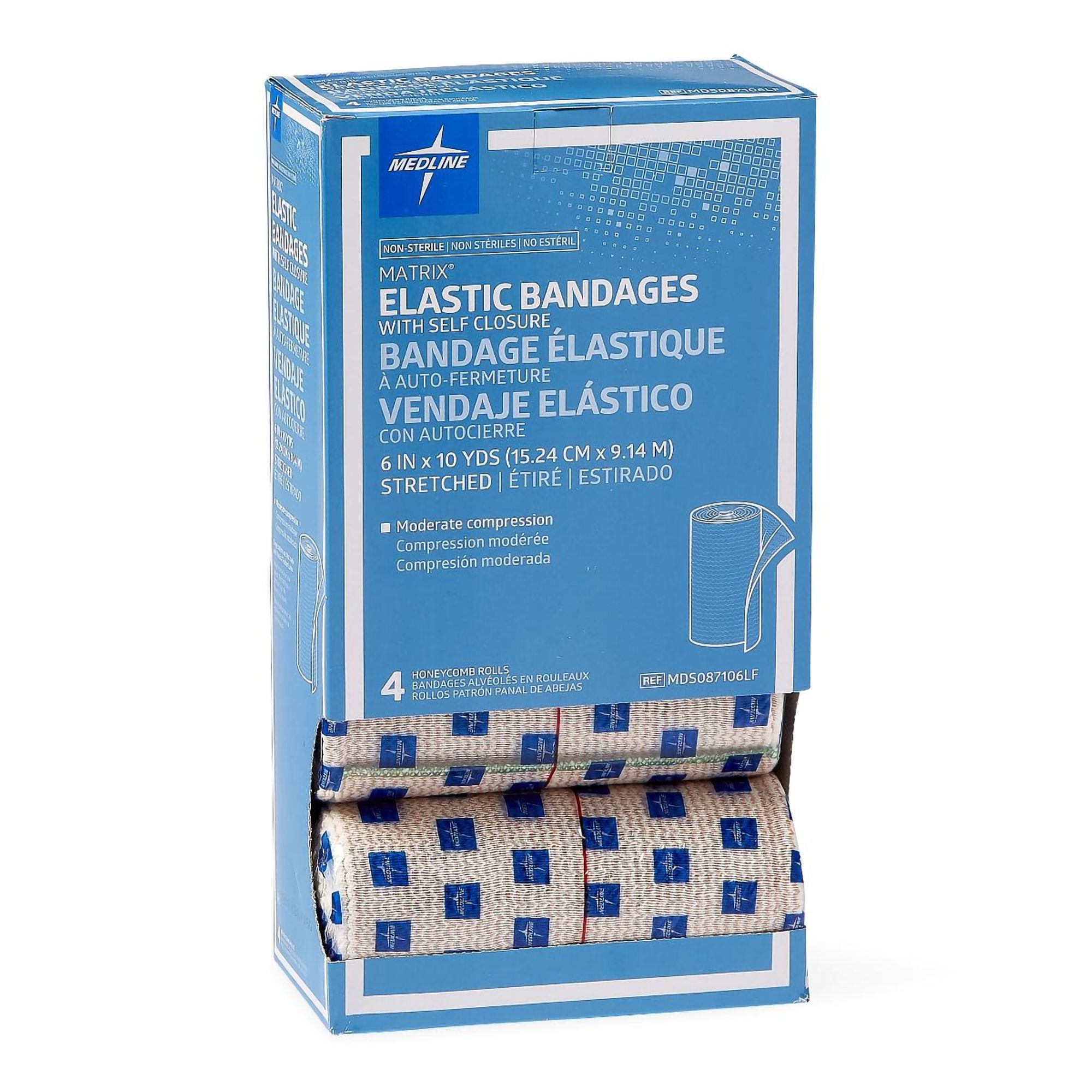 Matrix Double Hook and Loop Closure Elastic Bandage, 6 Inch x 10 Yard MDS087106LF