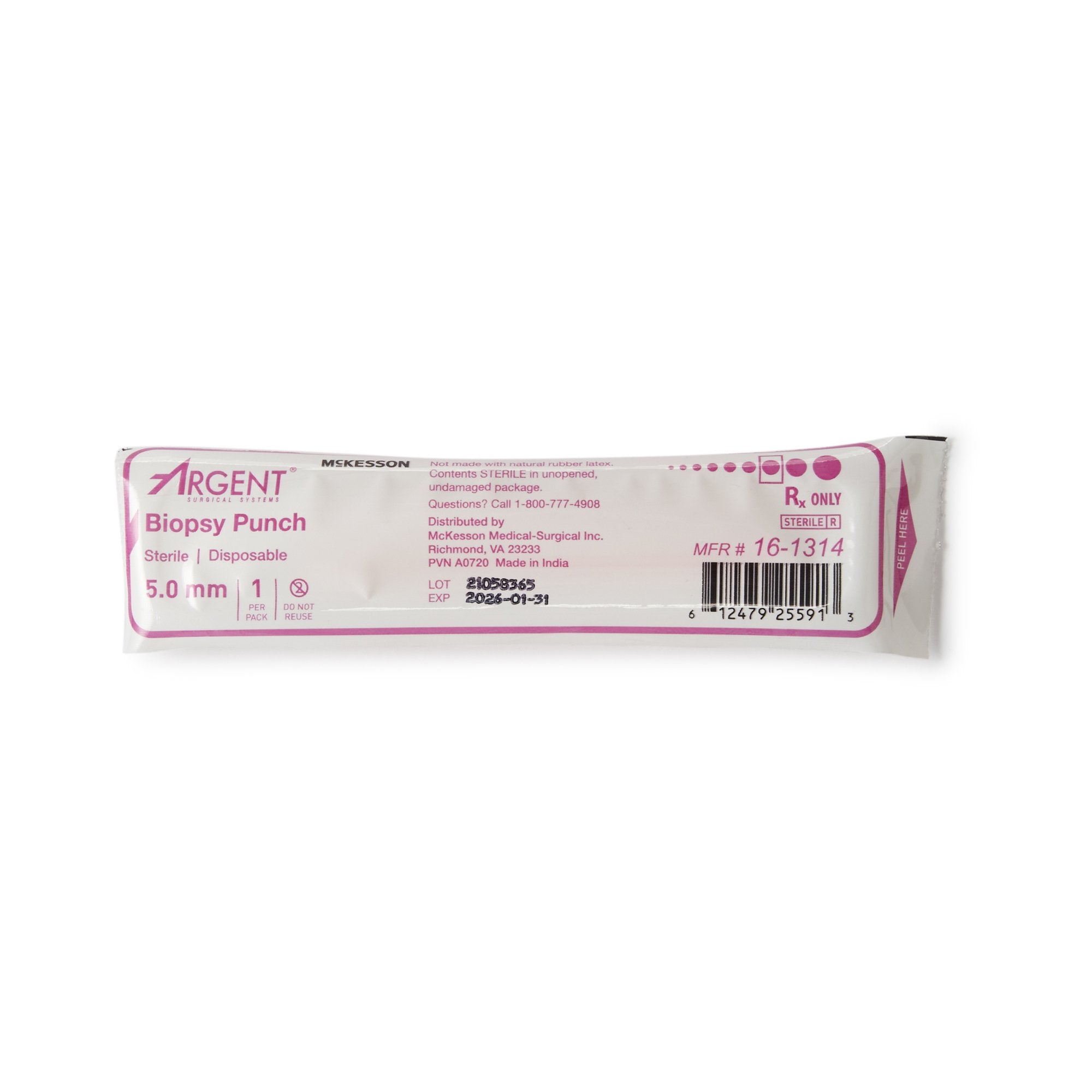 McKesson Argent™ Disposable Biopsy Punches, 5.0 mm 16-1314
