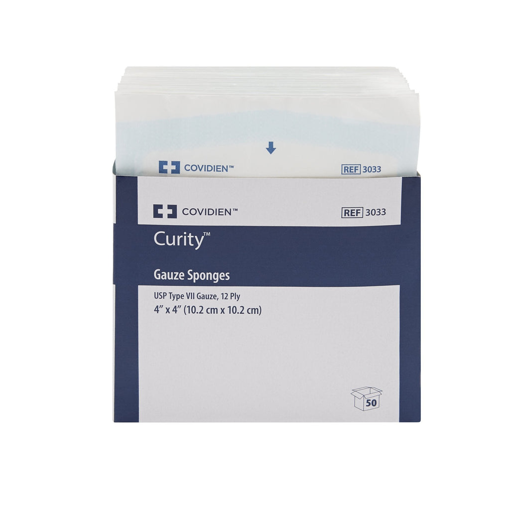 Curity™ Sterile USP Type VII Gauze Sponge, 4 x 4 Inch, 12-Ply 3033
