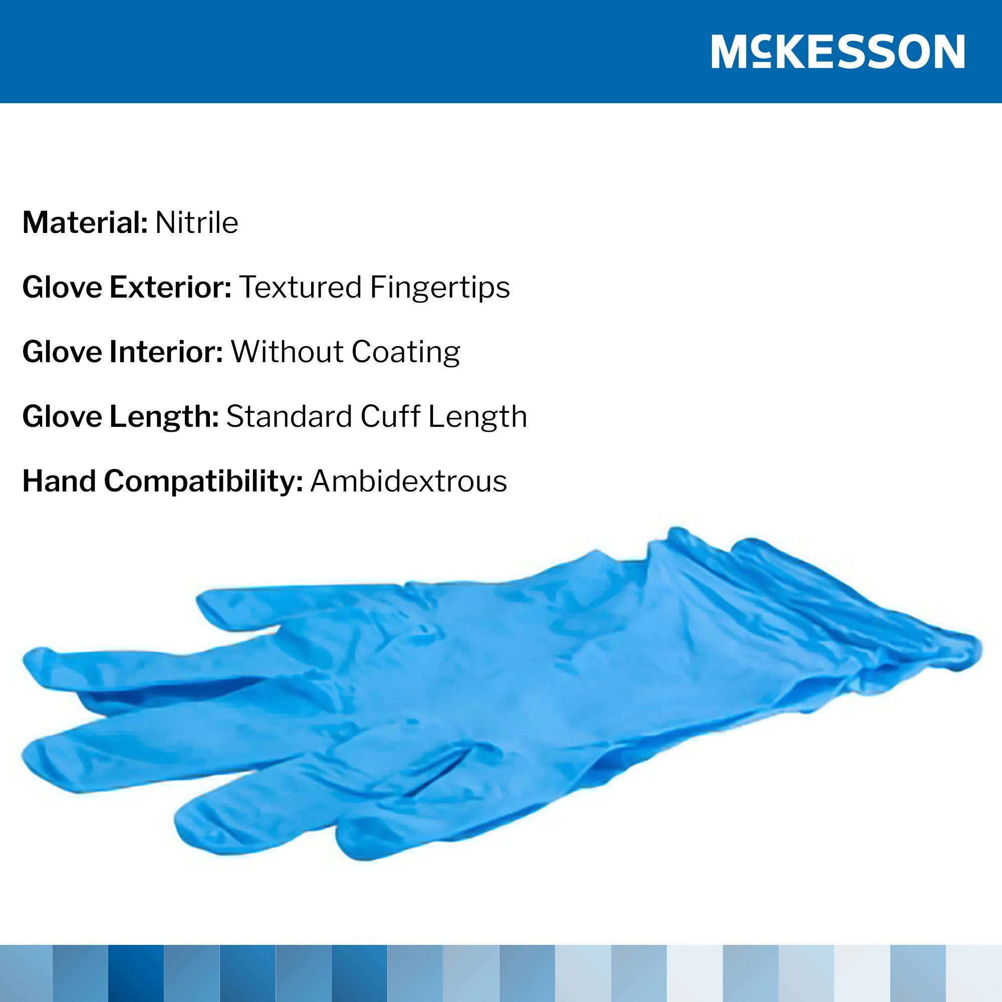 McKesson Confiderm® 4.5C Nitrile Exam Glove, Medium, Blue 14-656C