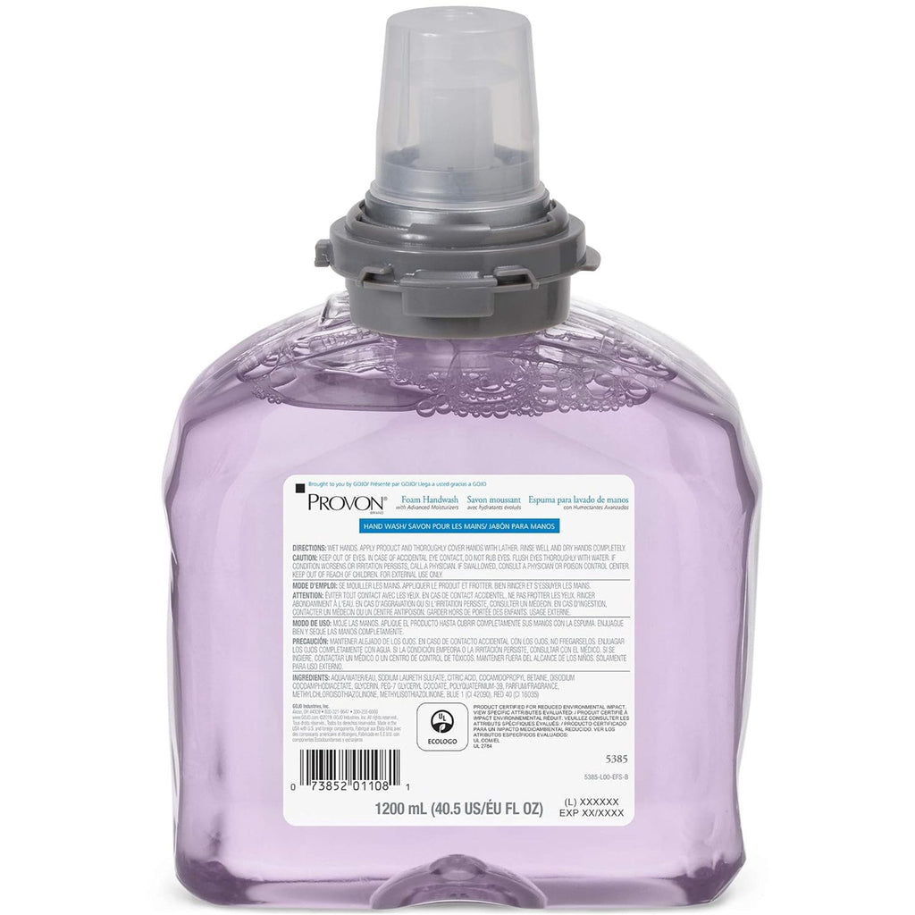 GOJO Provon Foaming Handwash, 1,200 mL Dispenser, Refill Bottle, Cranberry Scent 5385-02