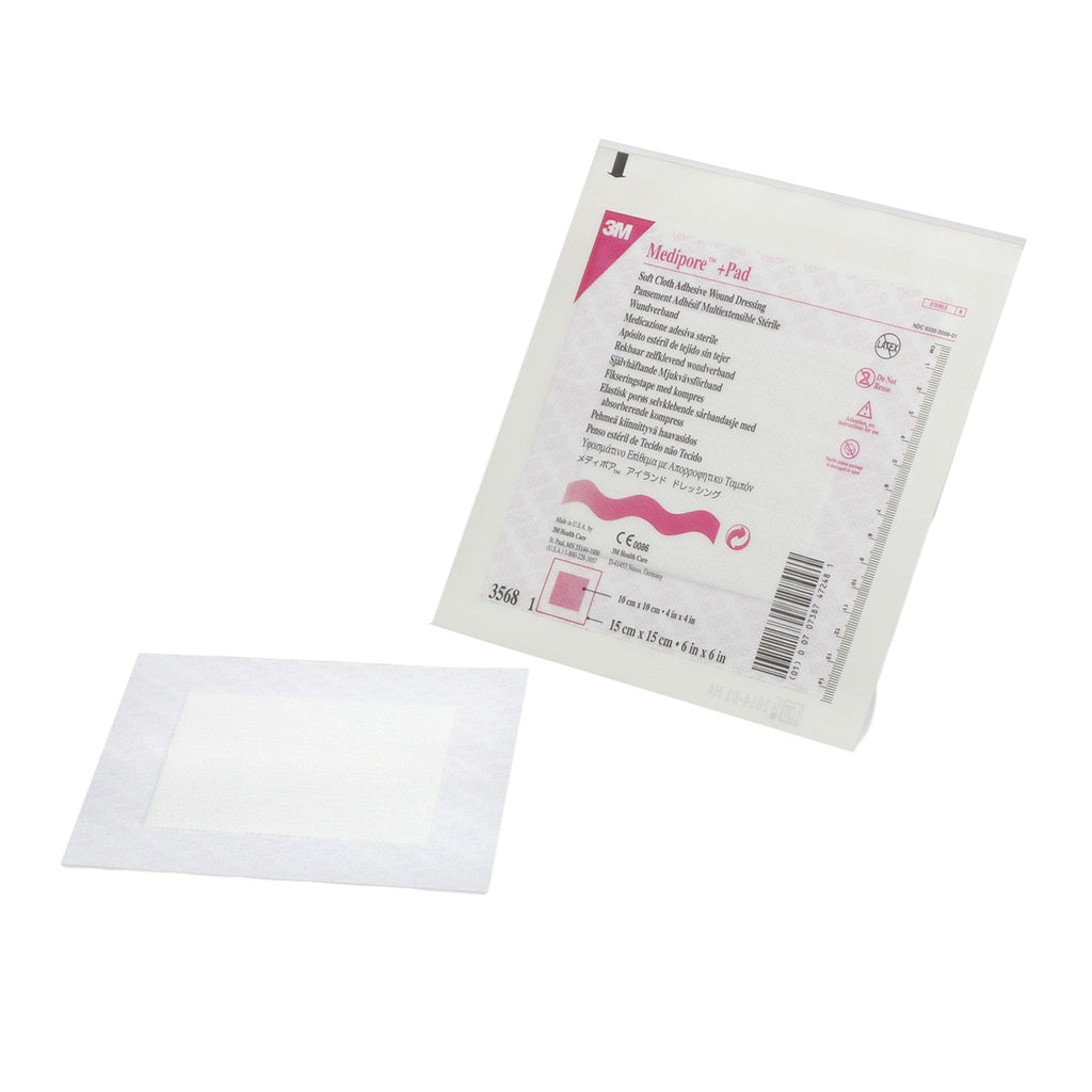 3M™ Medipore™ Adhesive Dressing, 6 x 6 Inch 3568