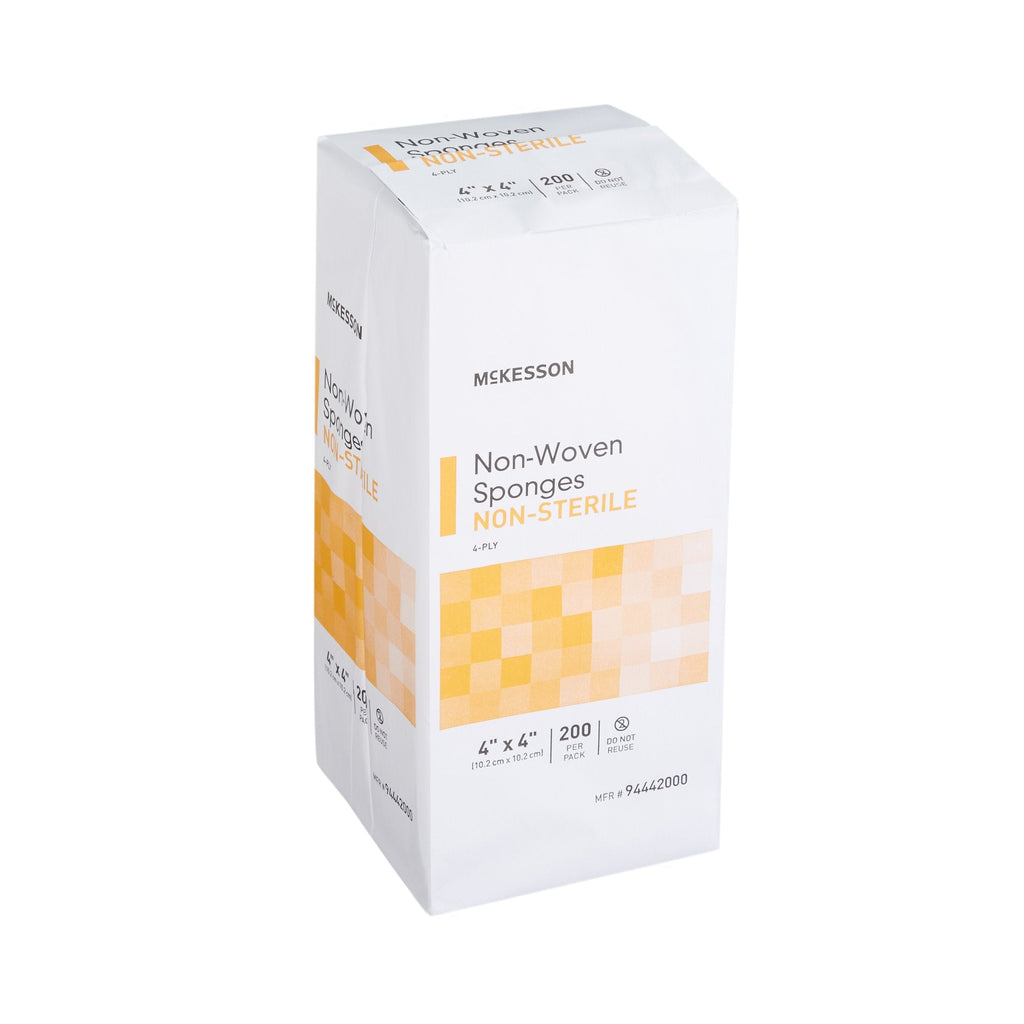 McKesson Nonwoven Sponge, 4 x 4 Inch, 4-Ply 94442000