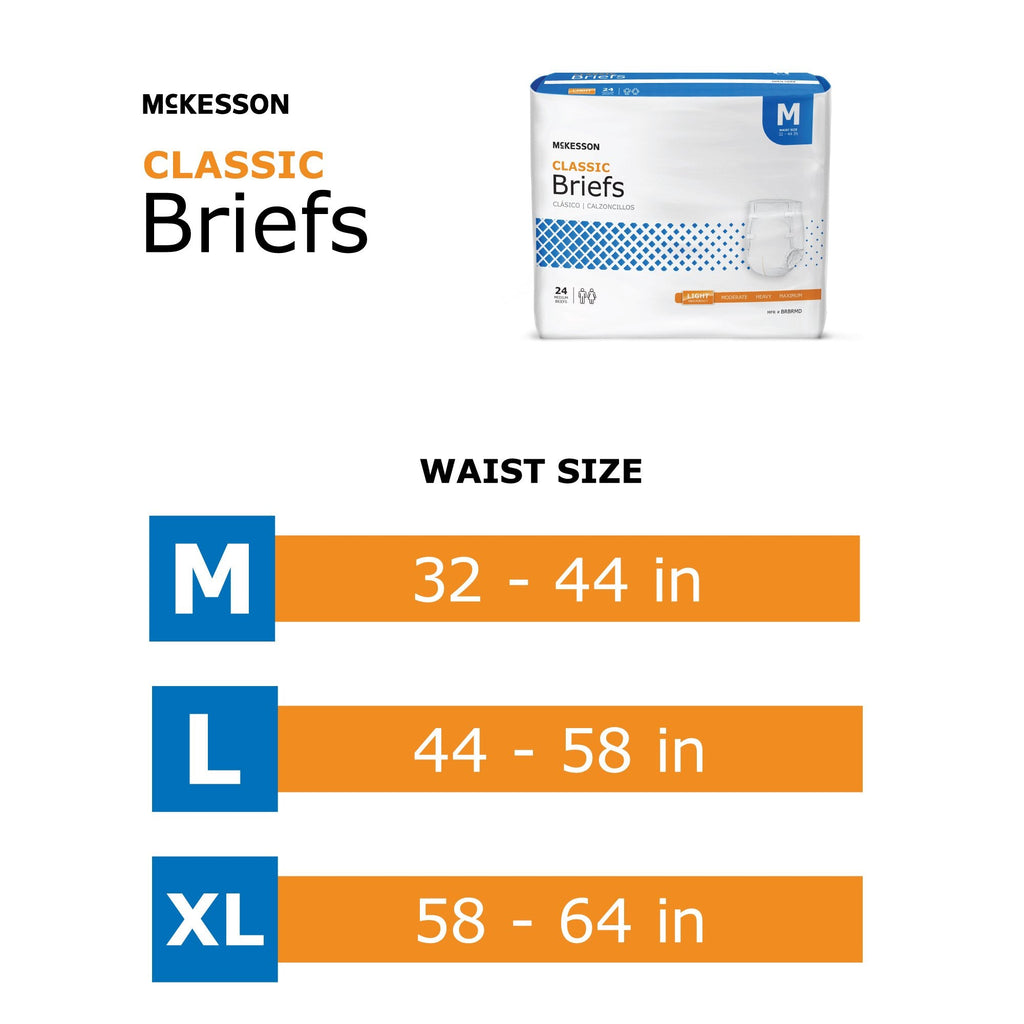 McKesson Classic Light Absorbency Incontinence Brief, Large BRBRLG