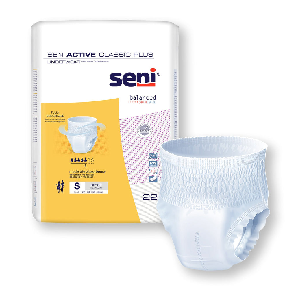 Seni® Active Classic Plus Moderate Absorbent Underwear, Small S-SM22-AC2