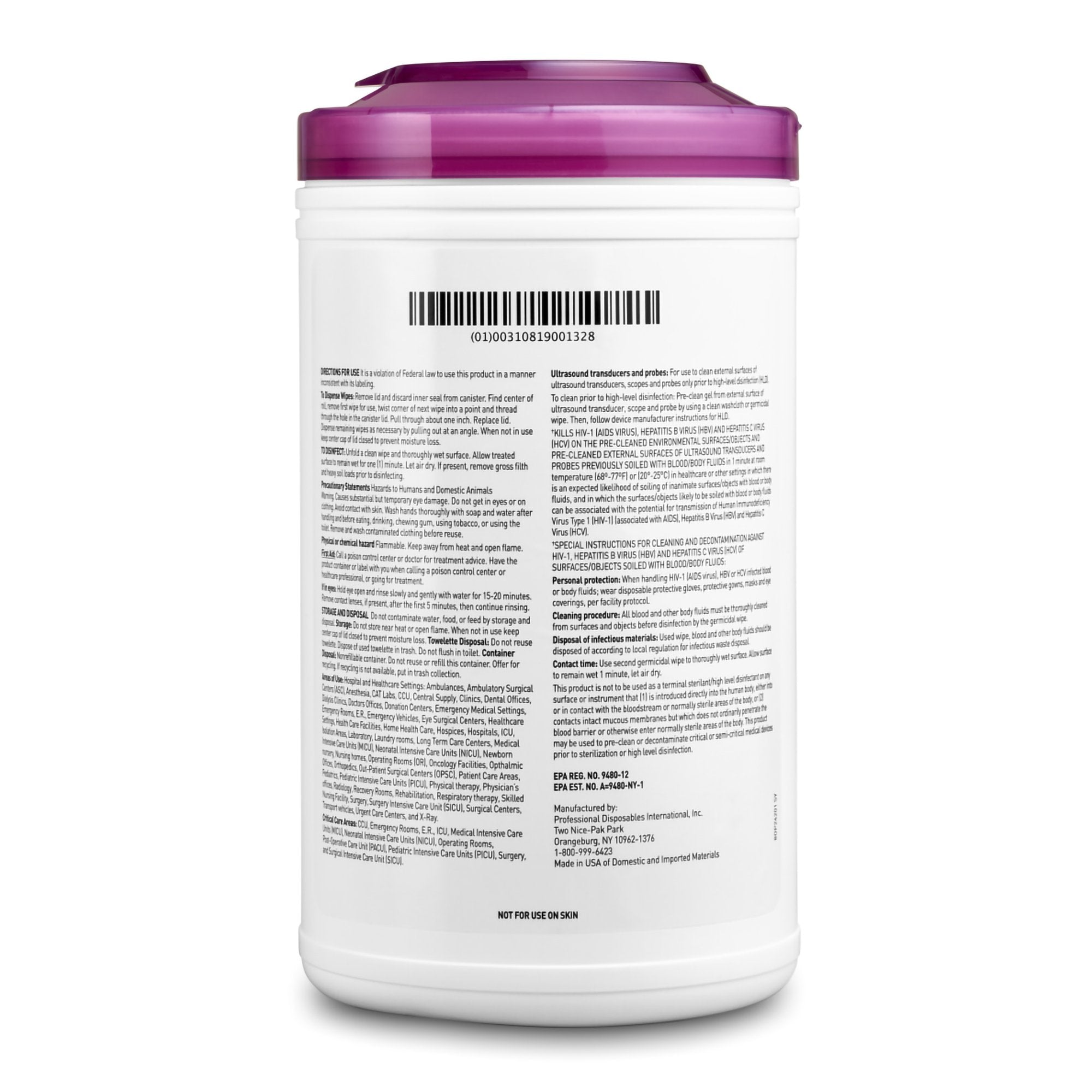 Sani-Cloth® Prime Extra Large Germicidal Disinfectant Wipes, 7.5 x 15 Inch P24284