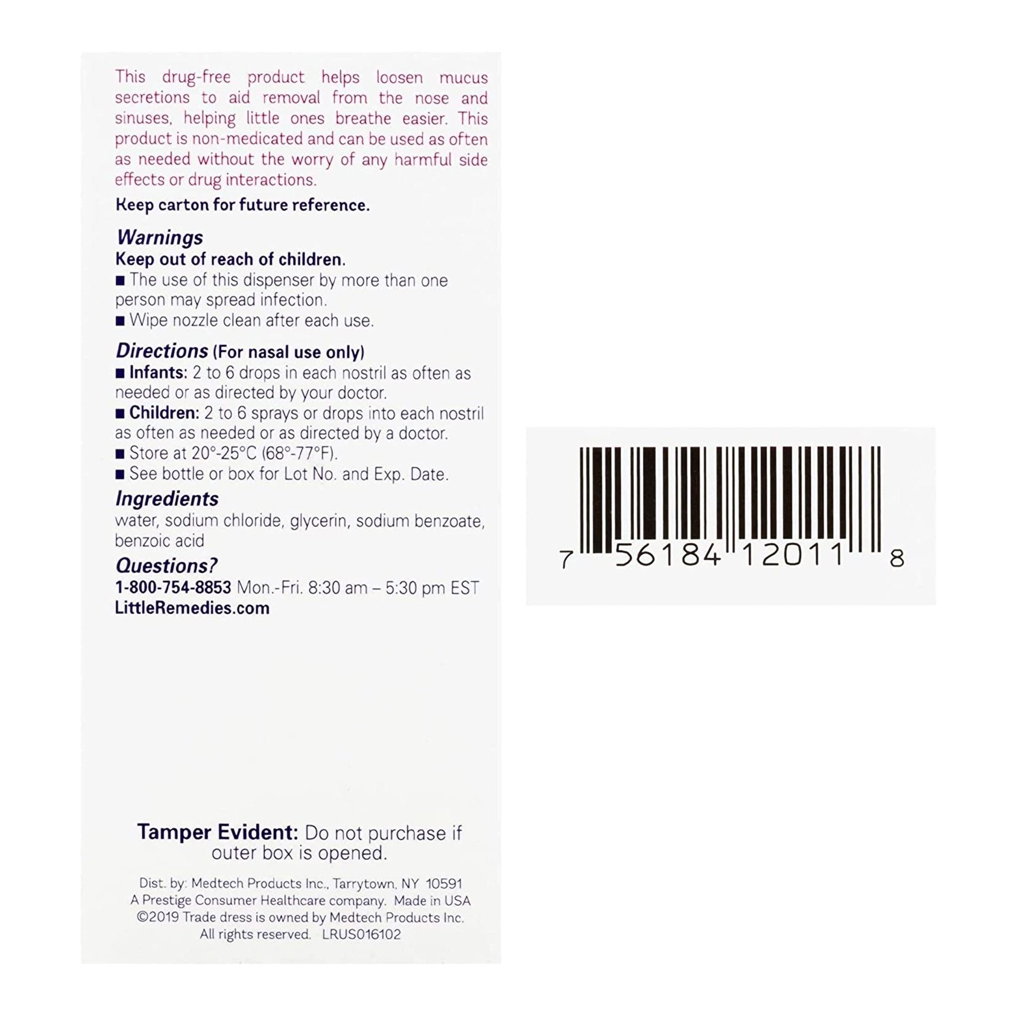 Little Remedies® Saline Spray + Drops 56184012011