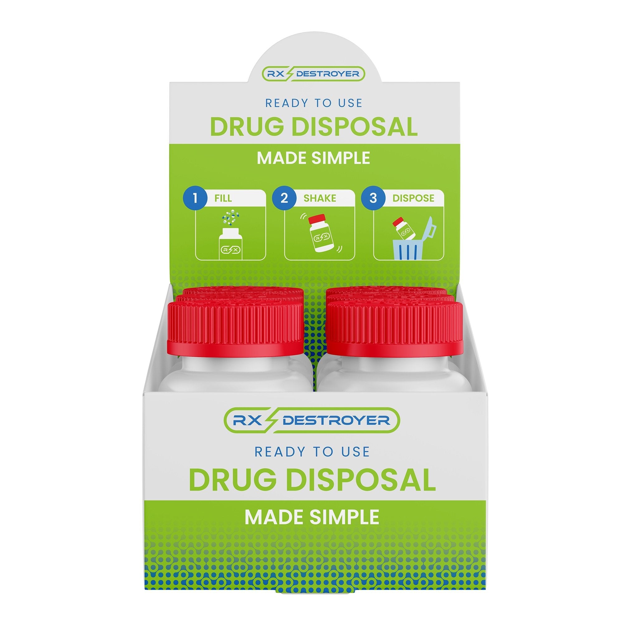 Rx Destroyer™ Drug Disposal Pouch for use with Pharmaceutical Disposal System RX4-6POP