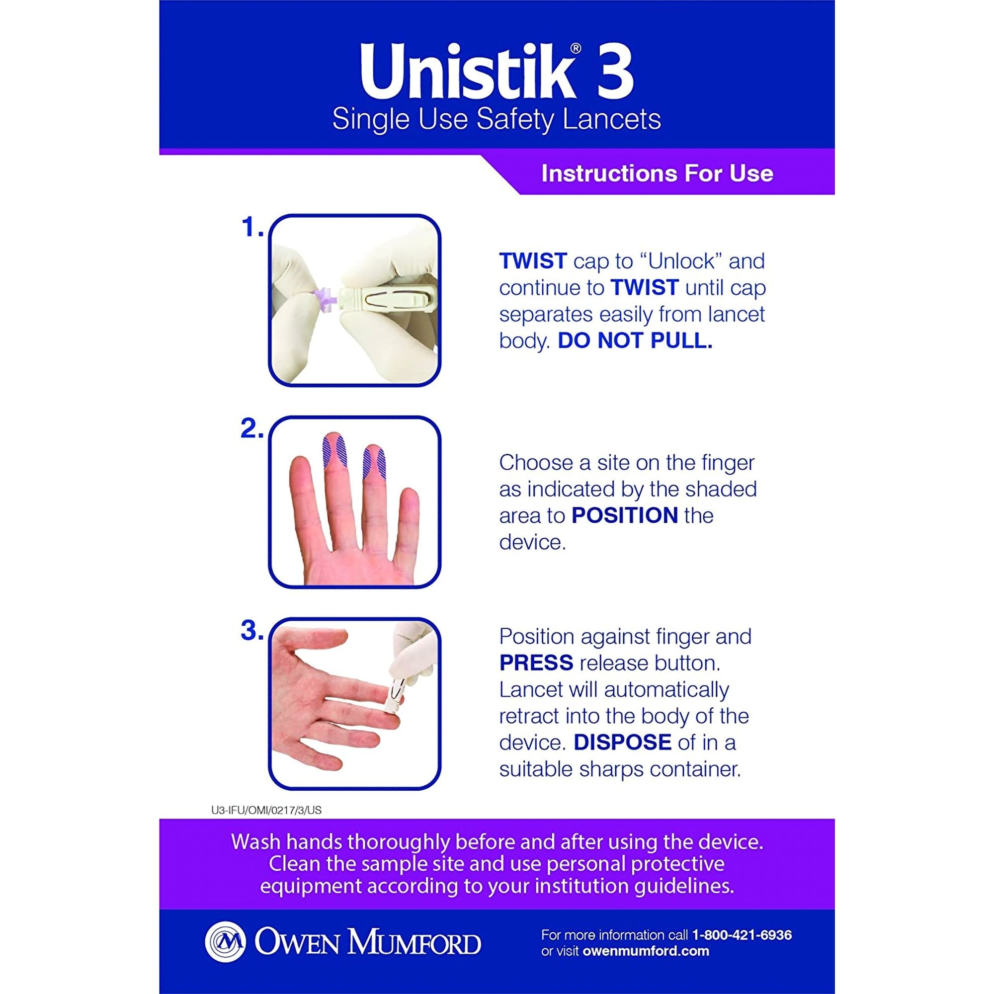 Unistik® 3 Normal Safety Lancet AT 1002