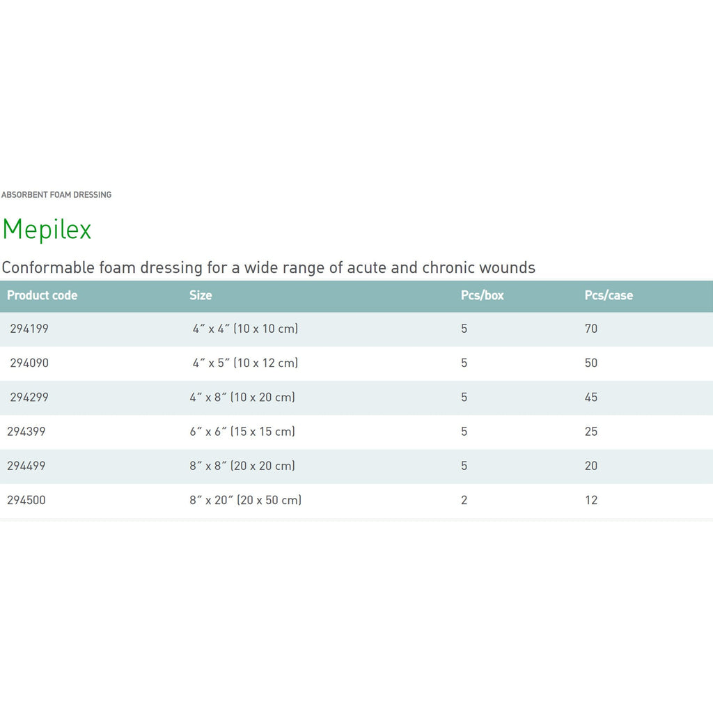 Mepilex® Silicone Adhesive without Border Silicone Foam Dressing, 8 x 8 Inch 294499