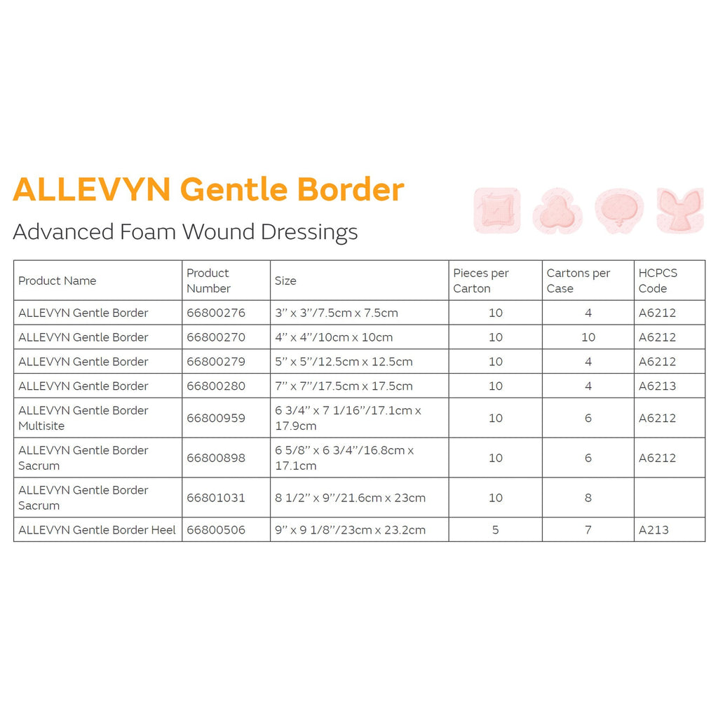 Allevyn™ Gentle Border Multisite, 17.1 x 17.9 Centimeter 66800959