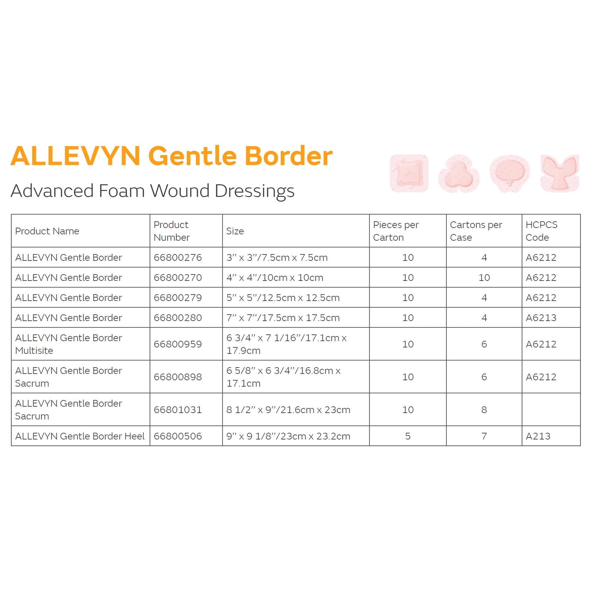 Allevyn™ Gentle Border Multisite, 17.1 x 17.9 Centimeter 66800959