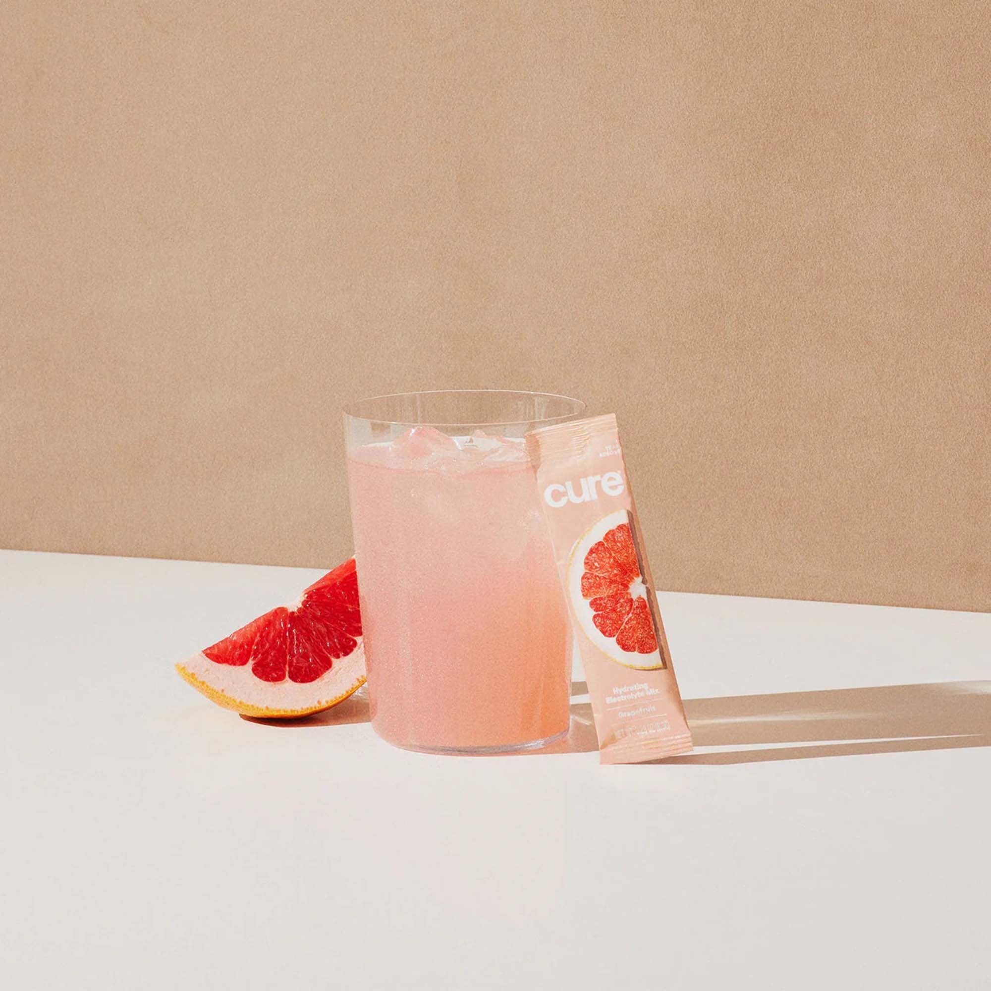 Cure Electrolyte Drink Mix made with Coconut Water, Grapefruit, 7.7-gram Packets HM1004