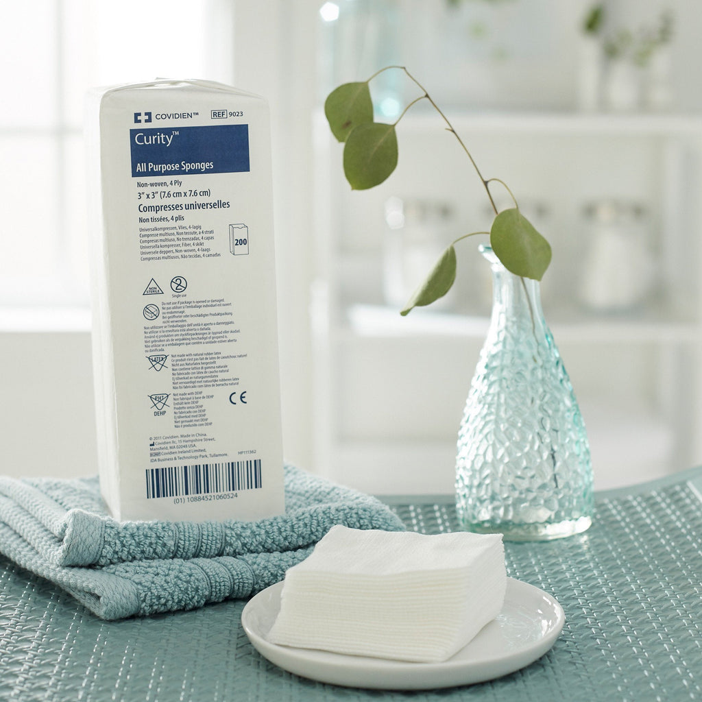 Curity™ Nonwoven Sponge, 3 x 3 Inch, 4-Ply 9023